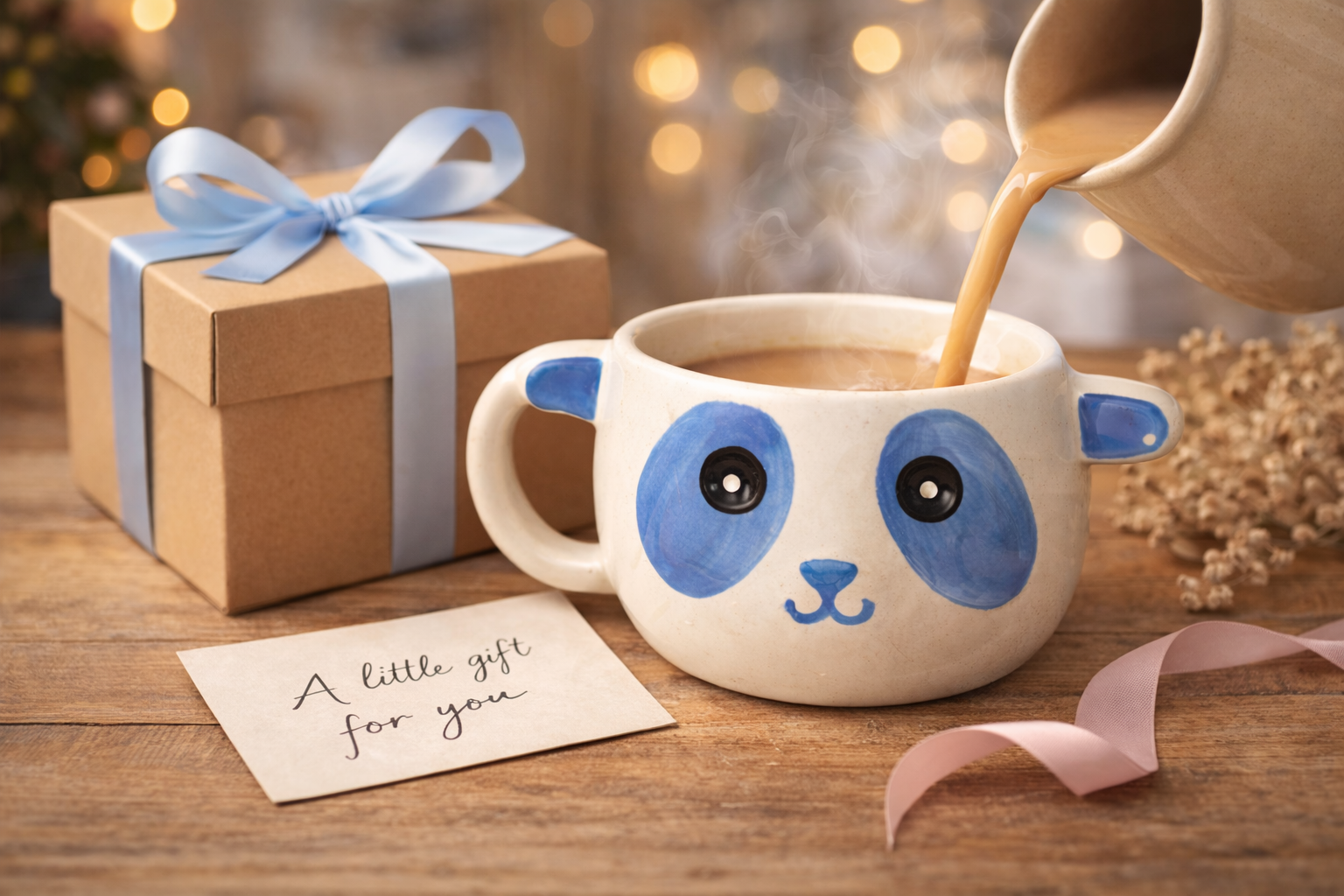 Blue Panda Mug (Droopy Eyes Edition) | Cute Handcrafted Ceramic Mug for Chai & Coffee by GupShupCups