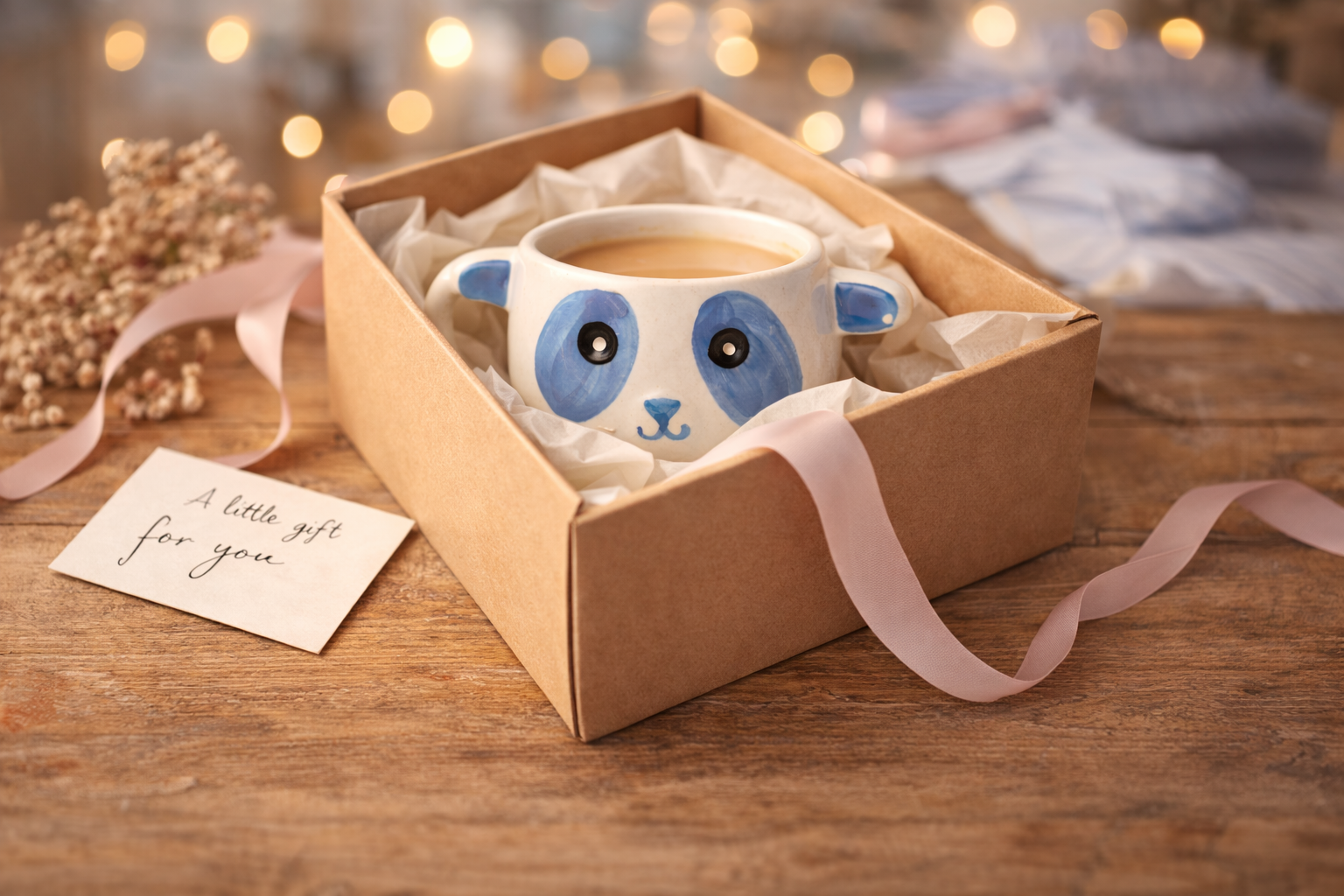 Blue Panda Mug (Droopy Eyes Edition) | Cute Handcrafted Ceramic Mug for Chai & Coffee by GupShupCups