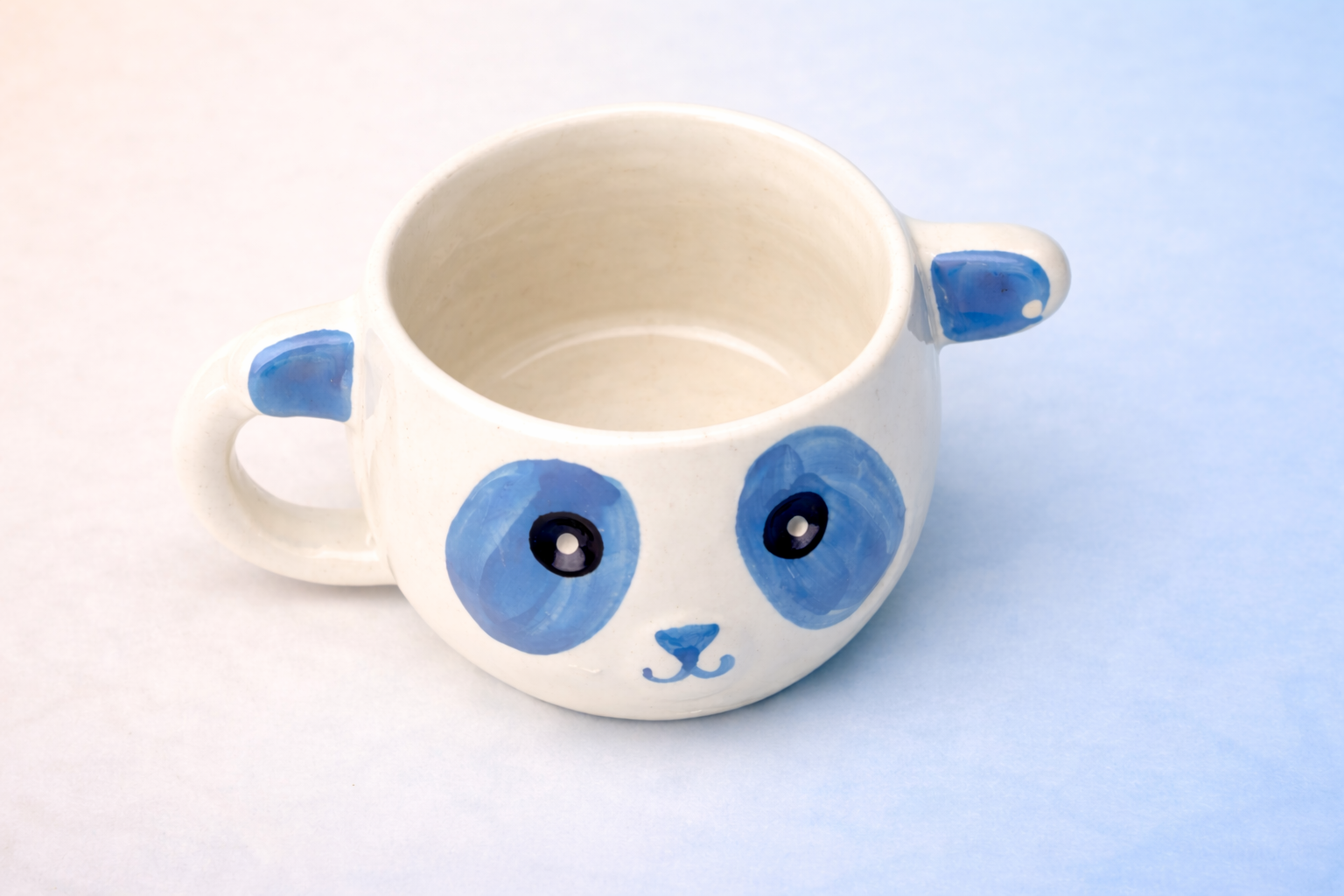 Blue Panda Mug (Droopy Eyes Edition) | Cute Handcrafted Ceramic Mug for Chai & Coffee by GupShupCups