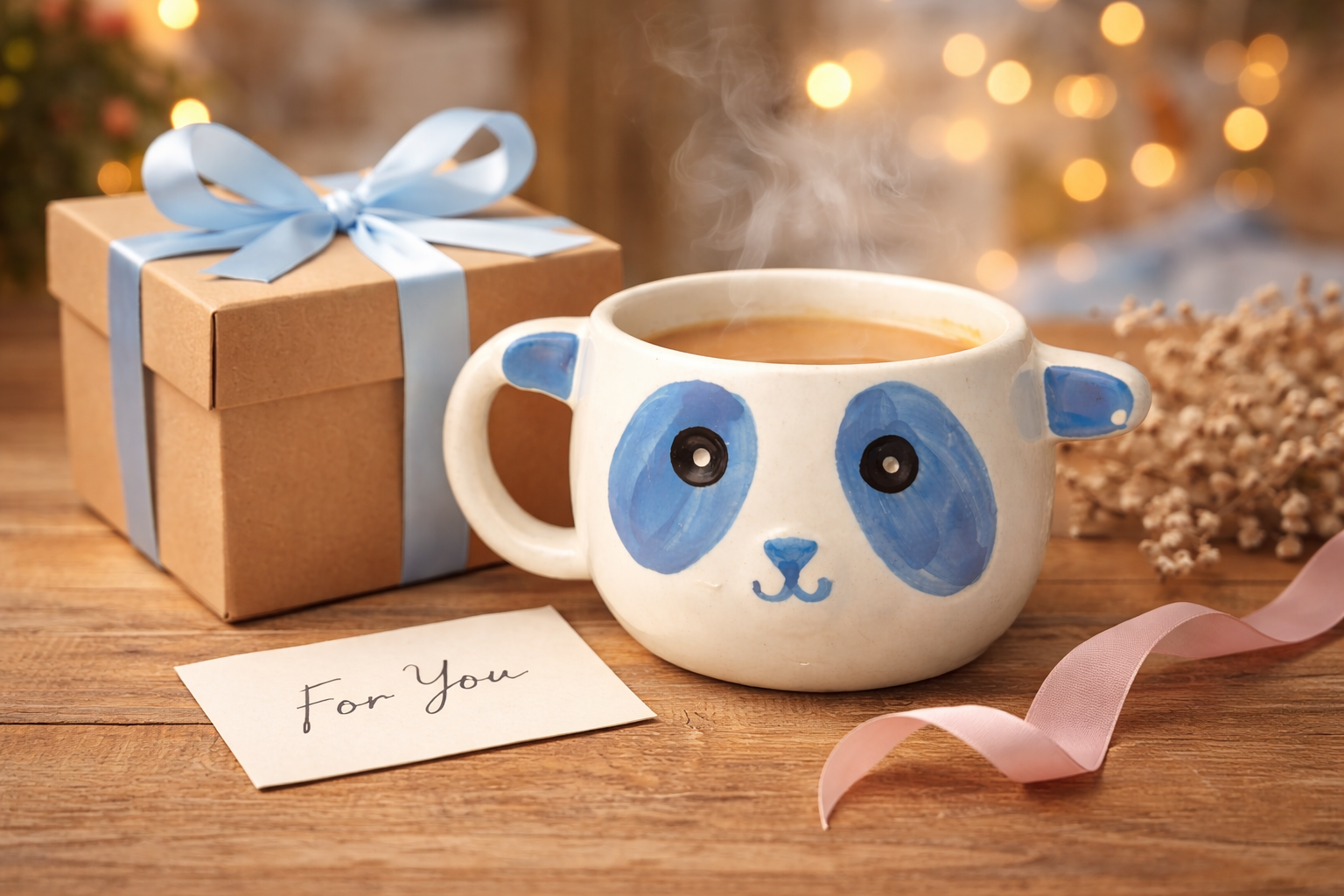 Blue Panda Mug (Droopy Eyes Edition) | Cute Handcrafted Ceramic Mug for Chai & Coffee by GupShupCups