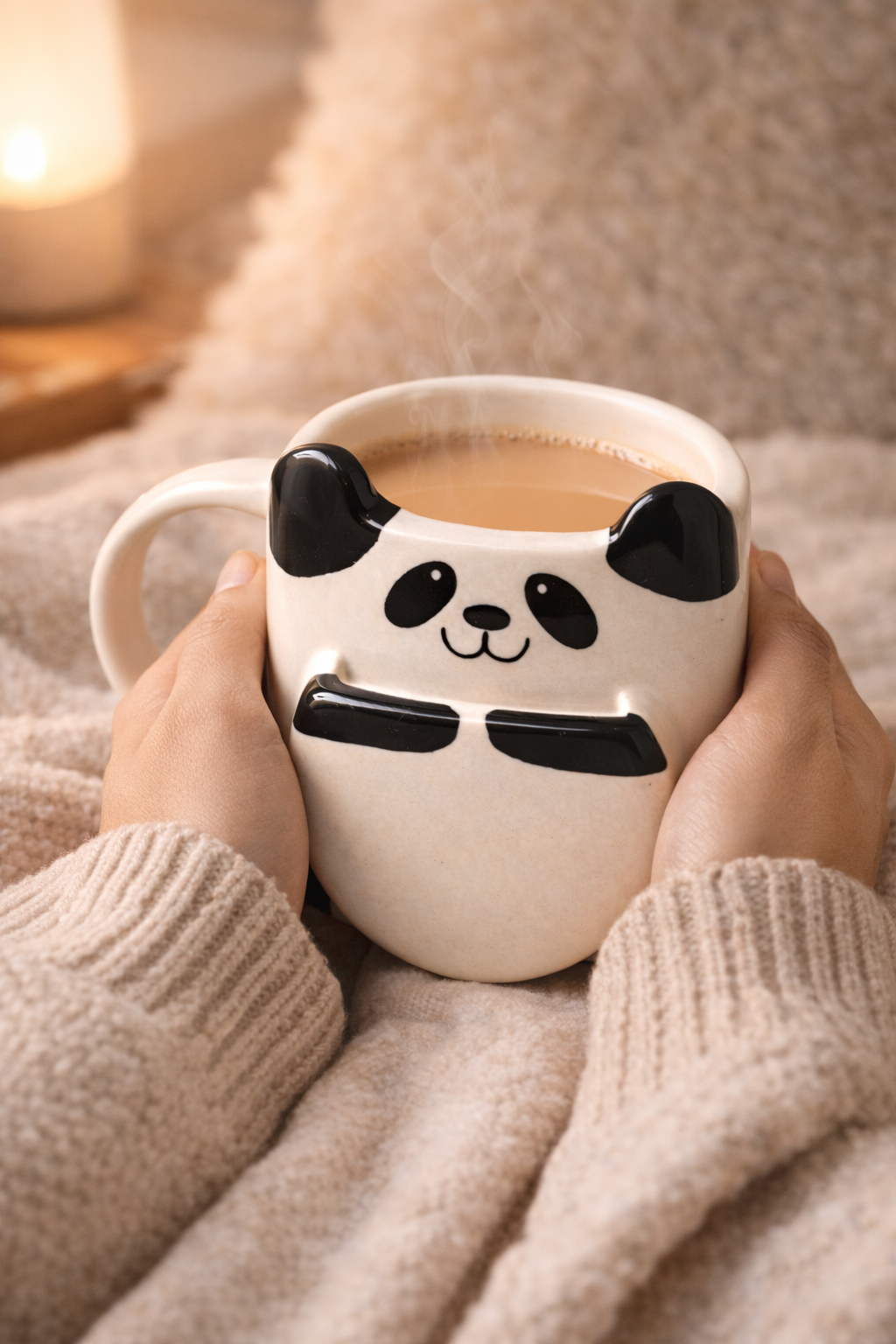 Panda Hug Mug | Cute Handcrafted Ceramic Mug for Chai & Coffee by GupShupCups