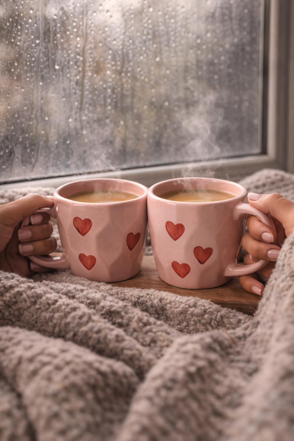 Heart Mug | Handcrafted Blush Ceramic Mug with Heart Design by GupShupCups