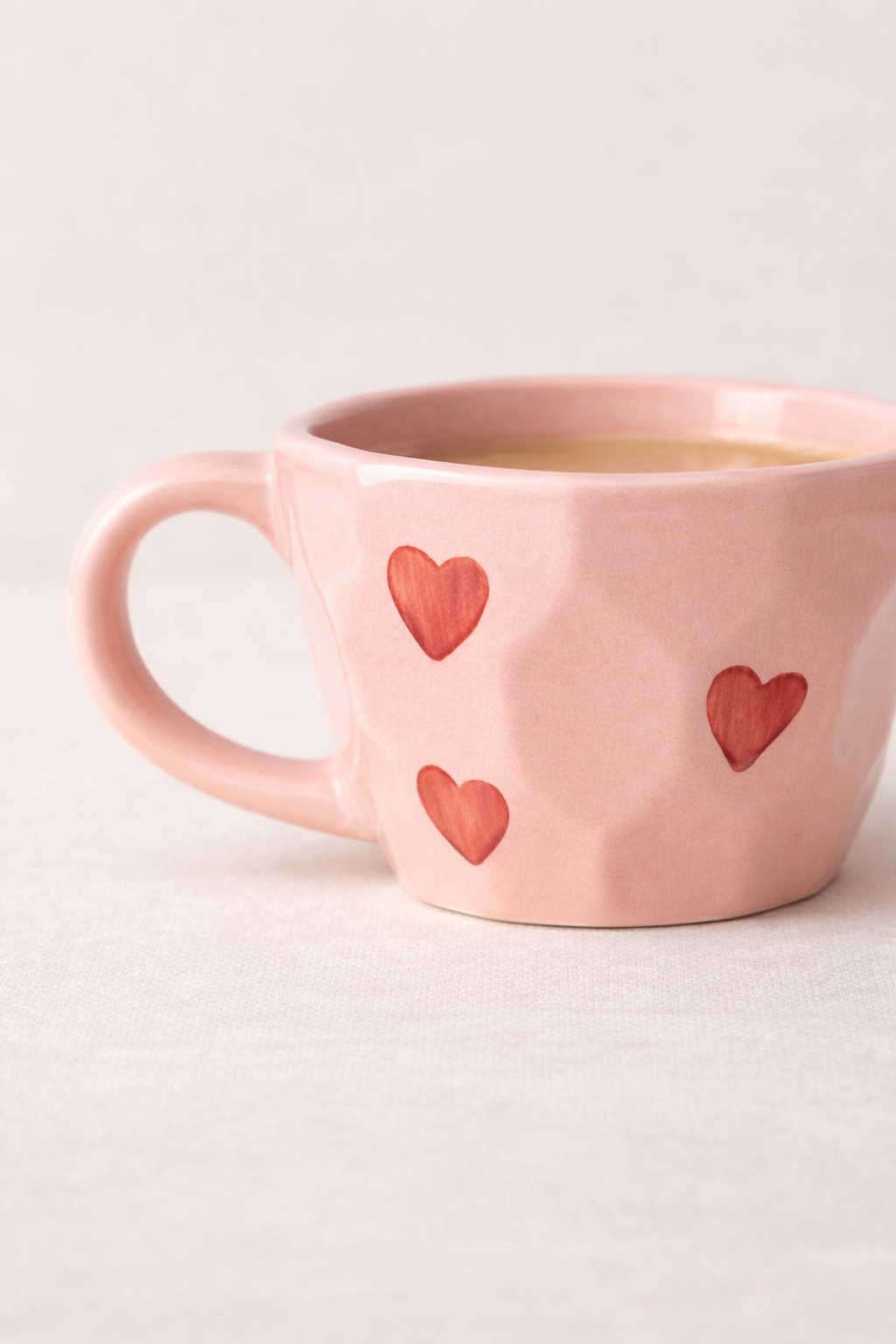 Heart Mug | Handcrafted Blush Ceramic Mug with Heart Design by GupShupCups