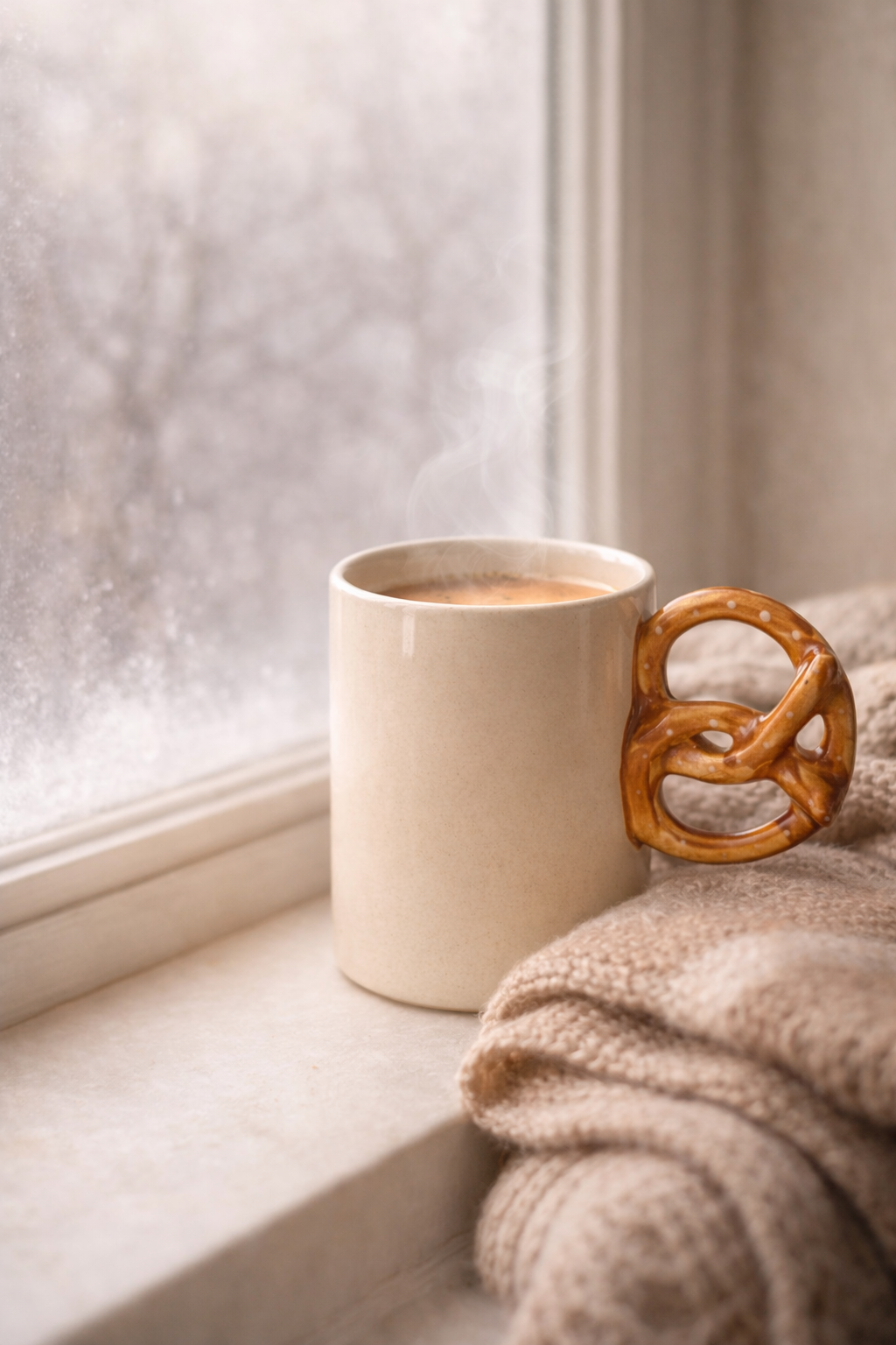 Pretzel Churro Ceramic Mug — GupShupCups Quirky Handle Mug for Coffee and Tea