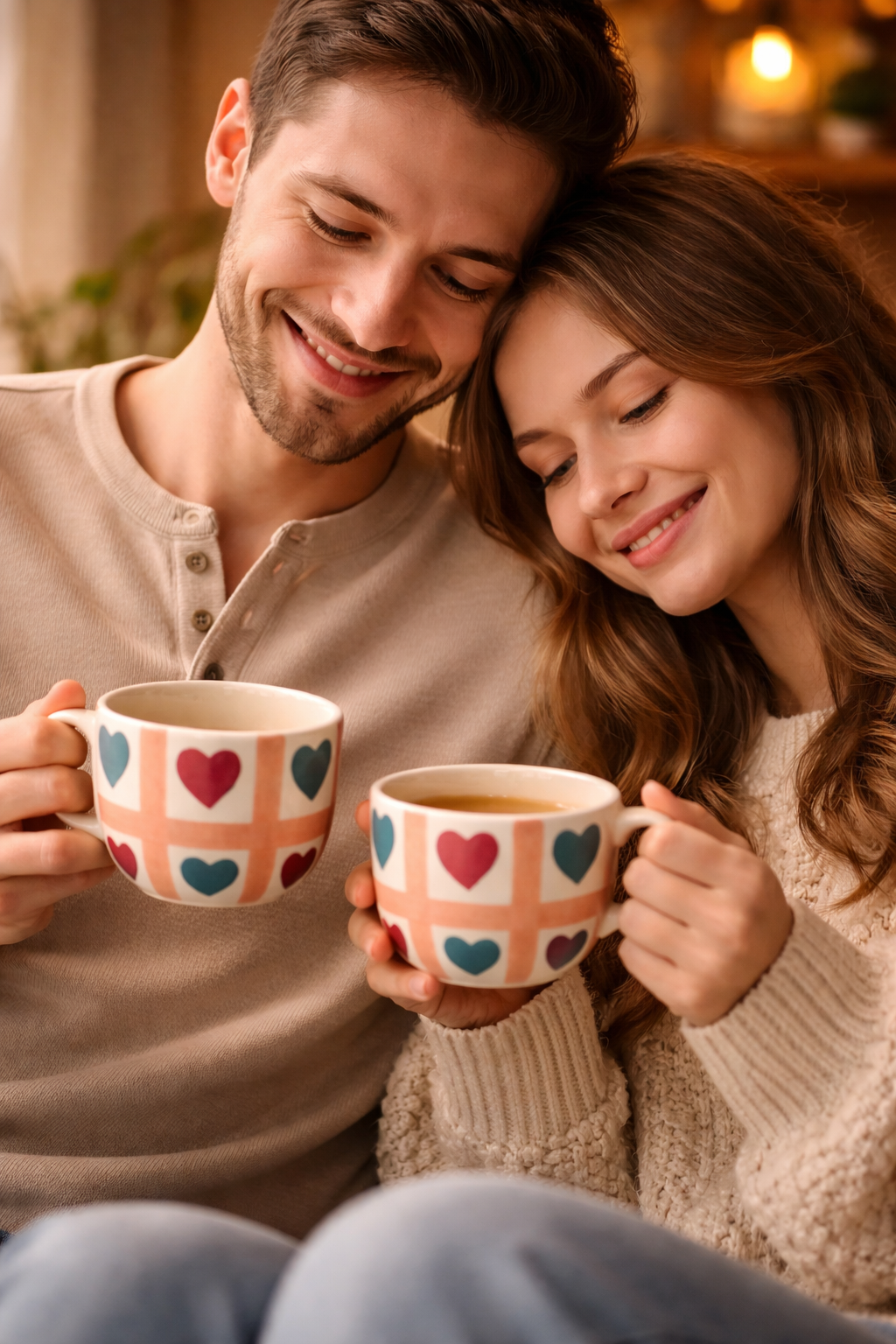 Heart Grid Coffee Mug – Romantic Valentine Gift for Her & Him | Ceramic Mug