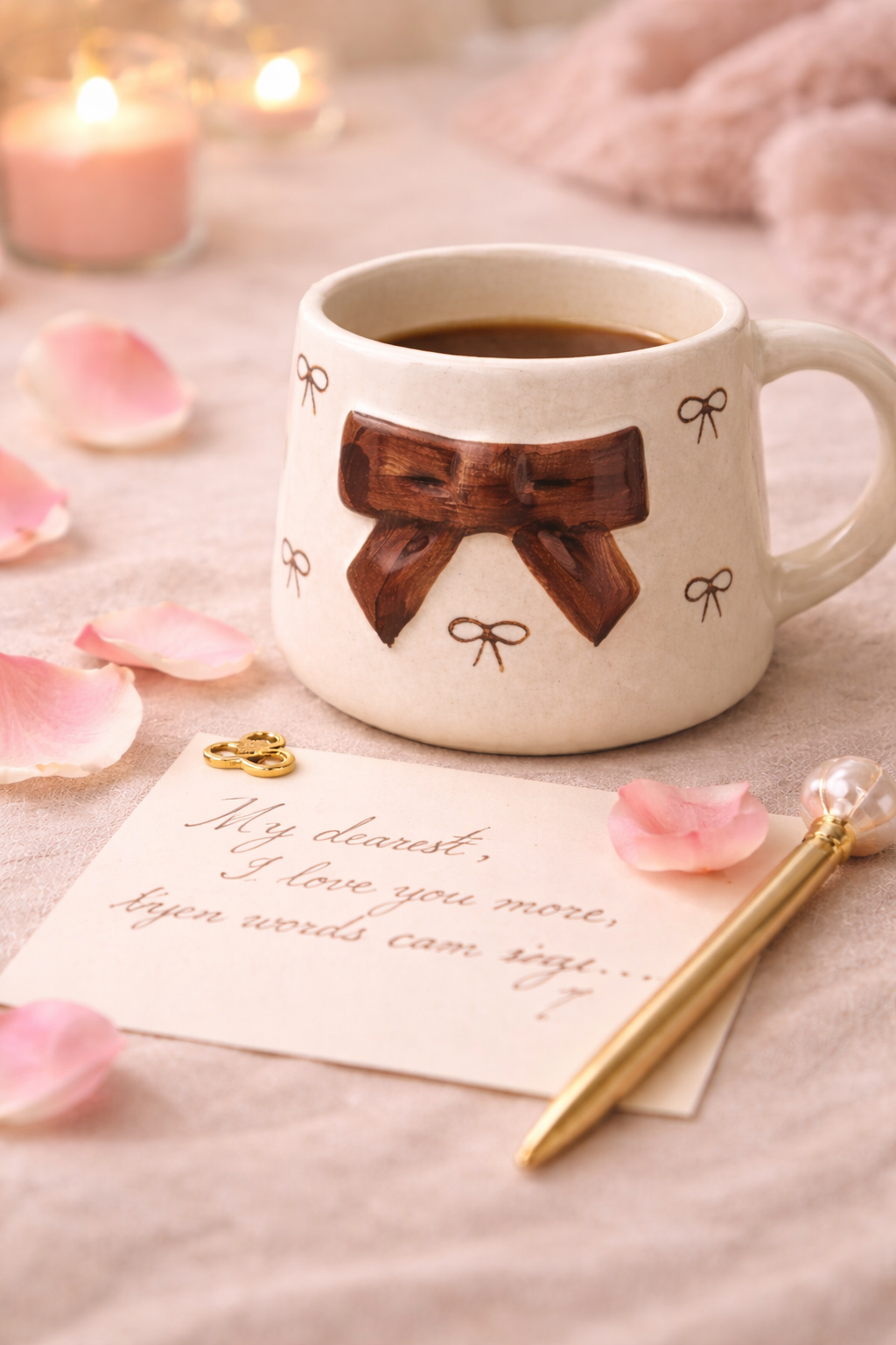 Bow Coffee Mug – Romantic Valentine Gift for Her & Him | Ceramic Mug - GupShupCups