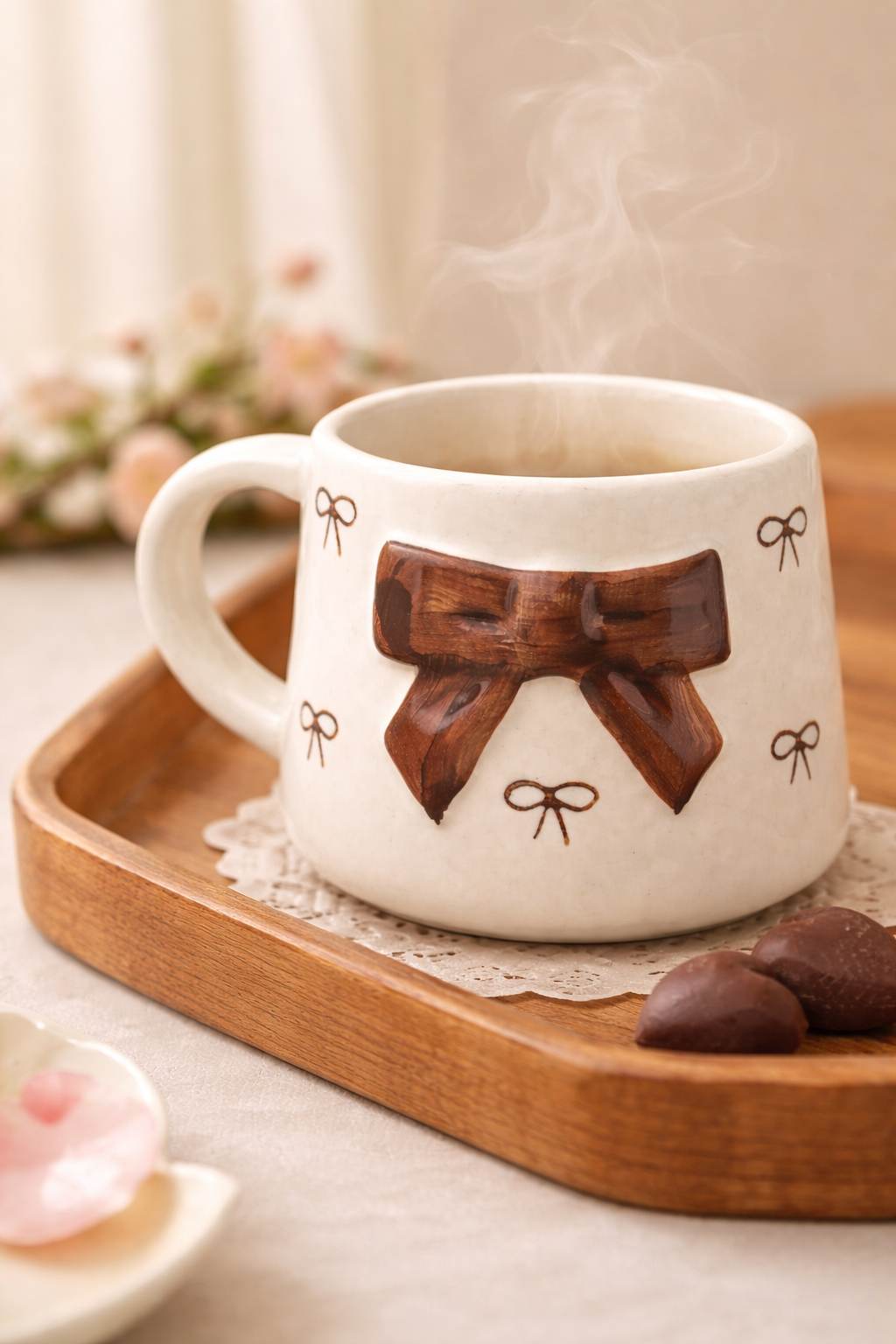 Bow Coffee Mug – Romantic Valentine Gift for Her & Him | Ceramic Mug - GupShupCups