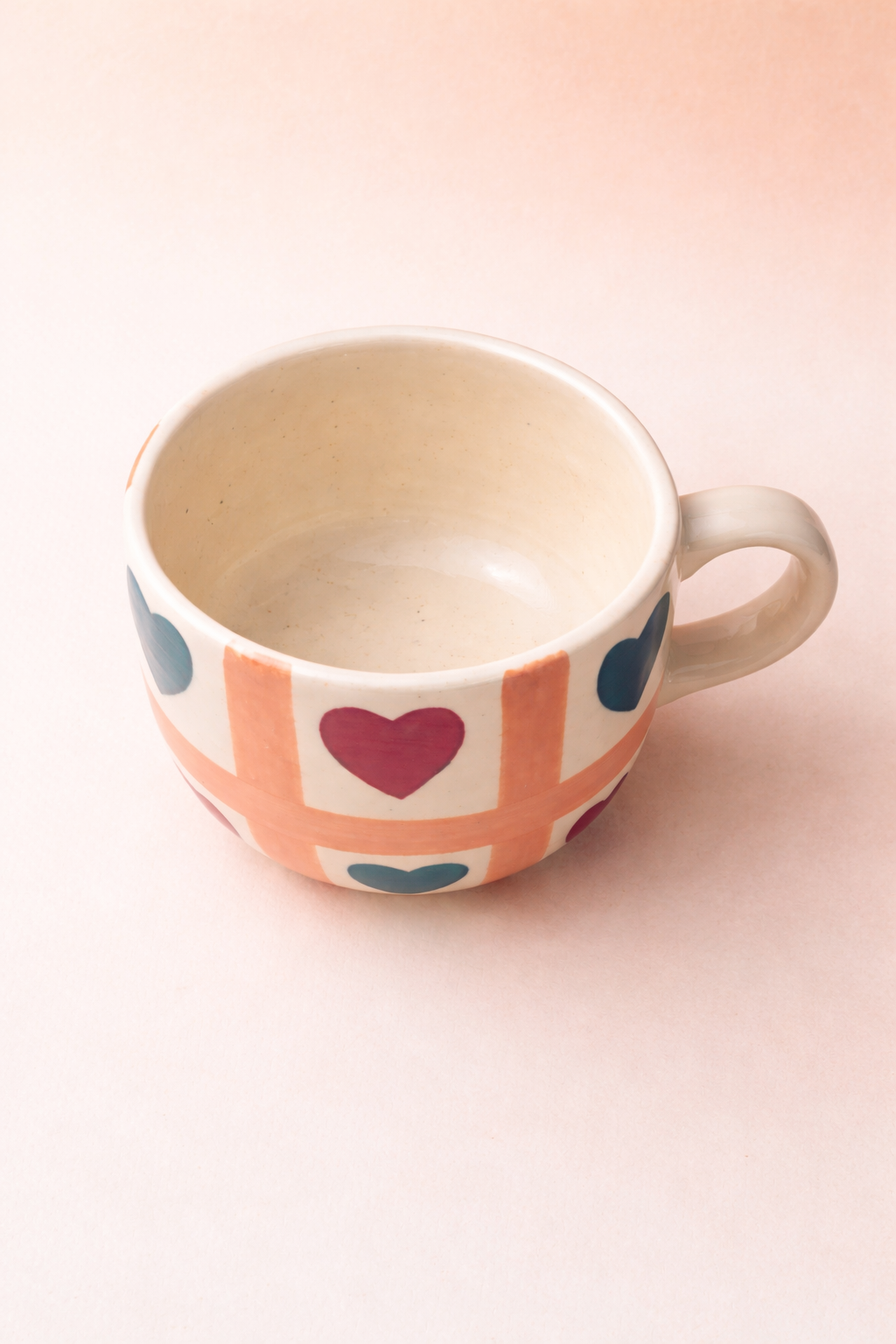 Heart Grid Coffee Mug – Romantic Valentine Gift for Her & Him | Ceramic Mug