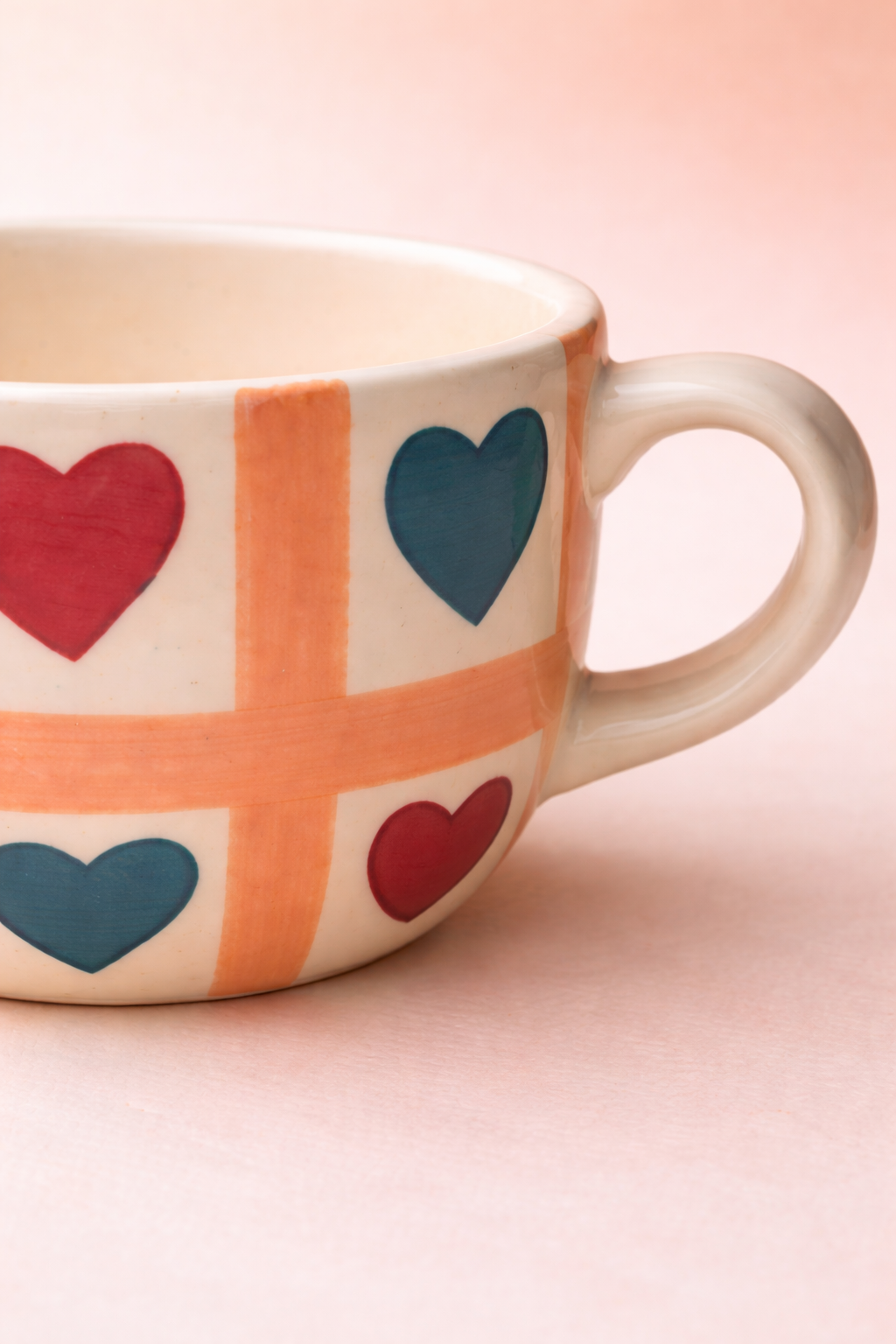 Heart Grid Coffee Mug – Romantic Valentine Gift for Her & Him | Ceramic Mug