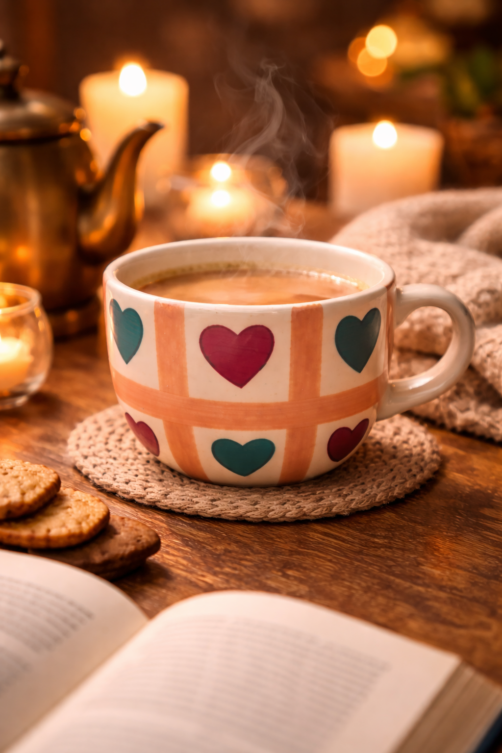 Heart Grid Coffee Mug – Romantic Valentine Gift for Her & Him | Ceramic Mug