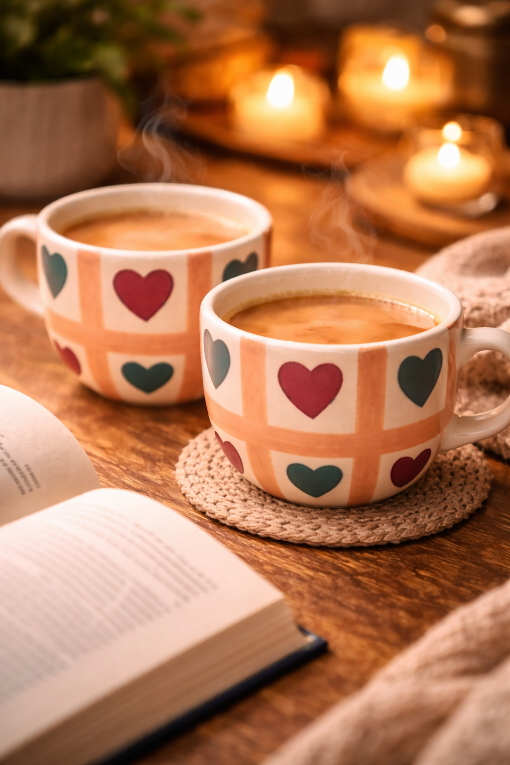 Heart Grid Coffee Mug – Romantic Valentine Gift for Her & Him | Ceramic Mug