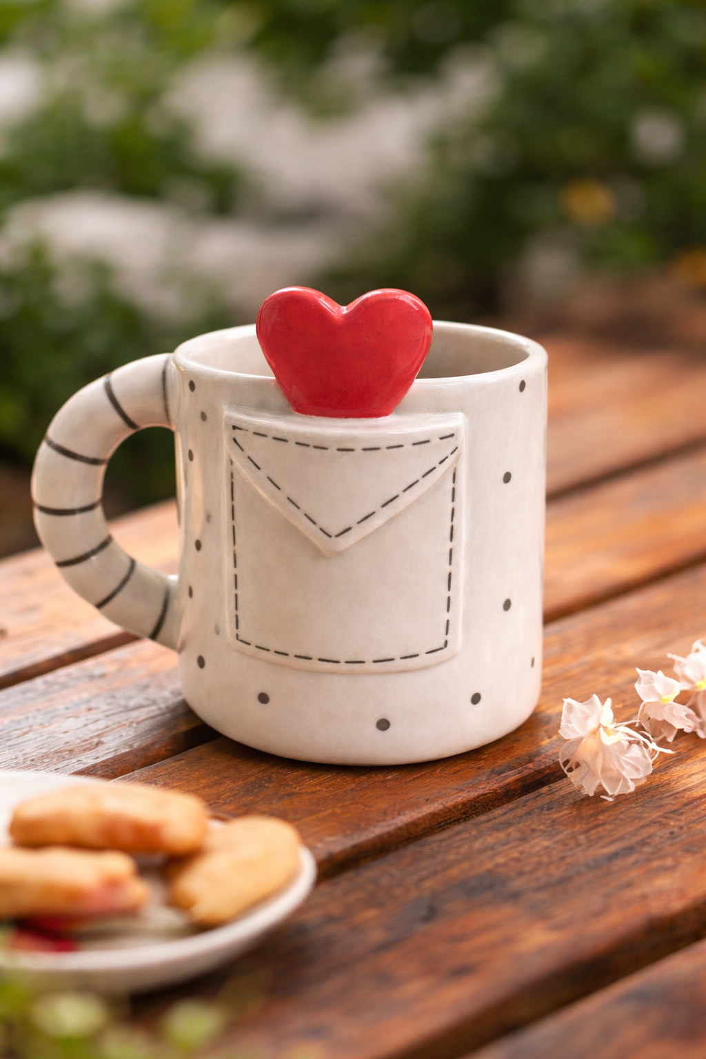 Handcrafted Ceramic Cute Coffee Mug - Love Letter Heart Mug – Romantic Gift for Her & Him