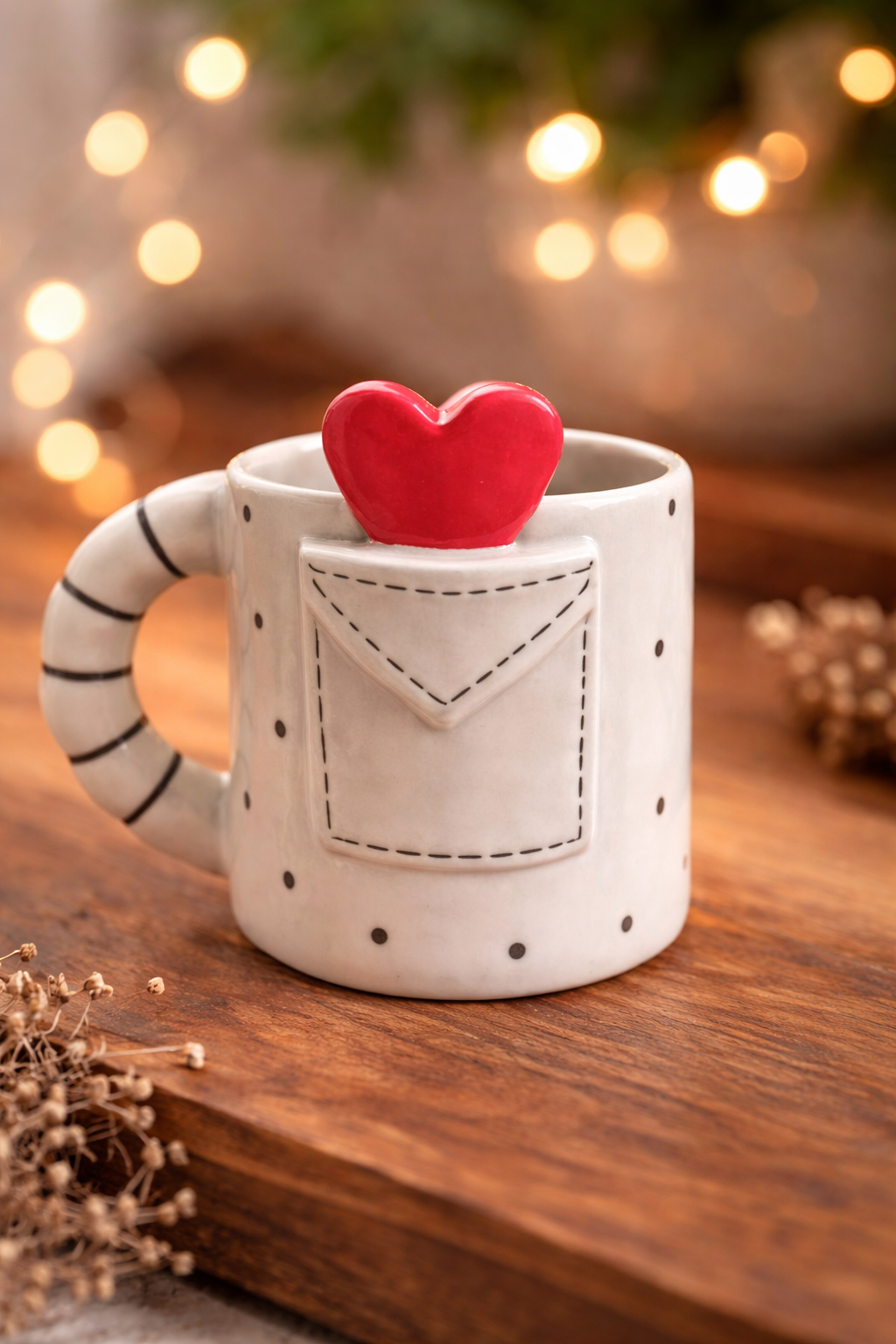 Handcrafted Ceramic Cute Coffee Mug - Love Letter Heart Mug – Romantic Gift for Her & Him
