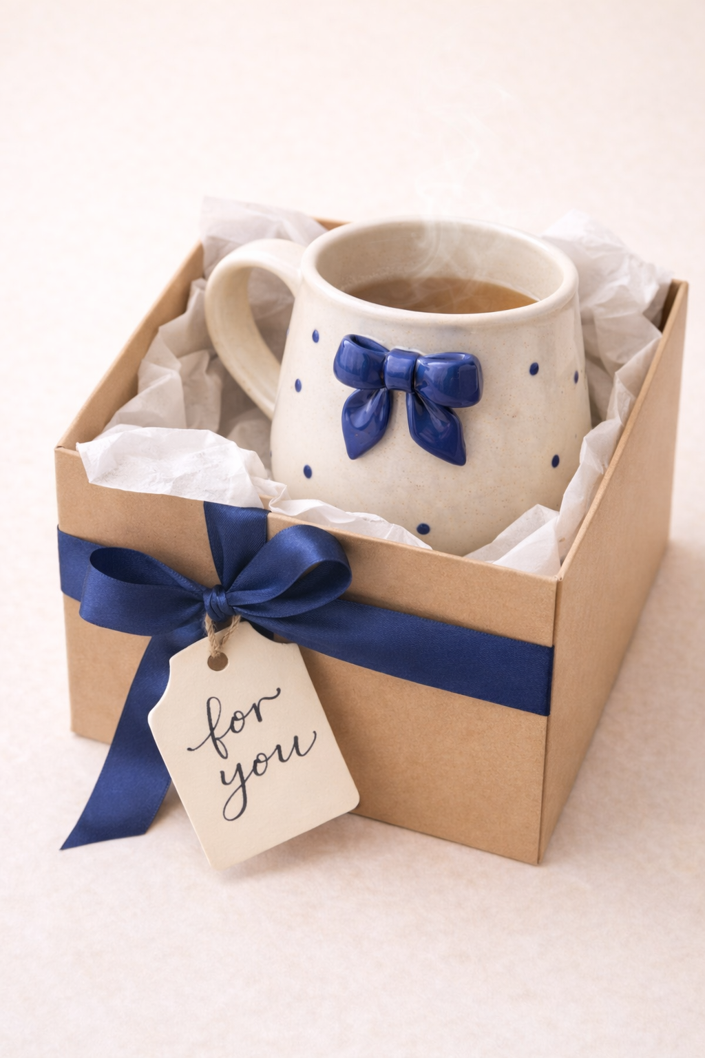 Valentine Couple Bow Hug Mug Set | Handcrafted Ceramic Mugs for Couples by GupShupCups