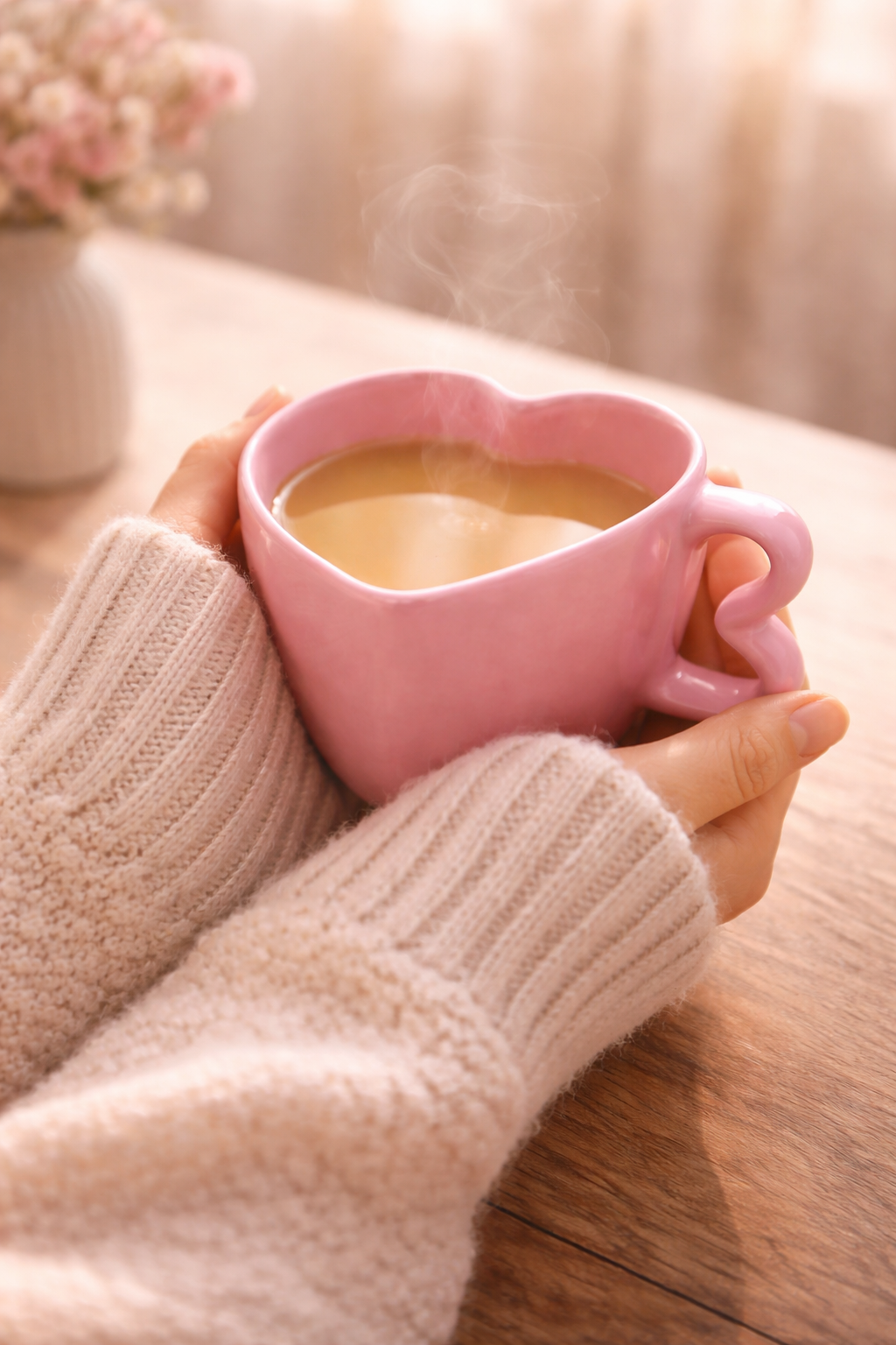 Valentine Blush Heart Mug | Romantic Heart-Shaped Ceramic Mug for Gifting – GupShupCups