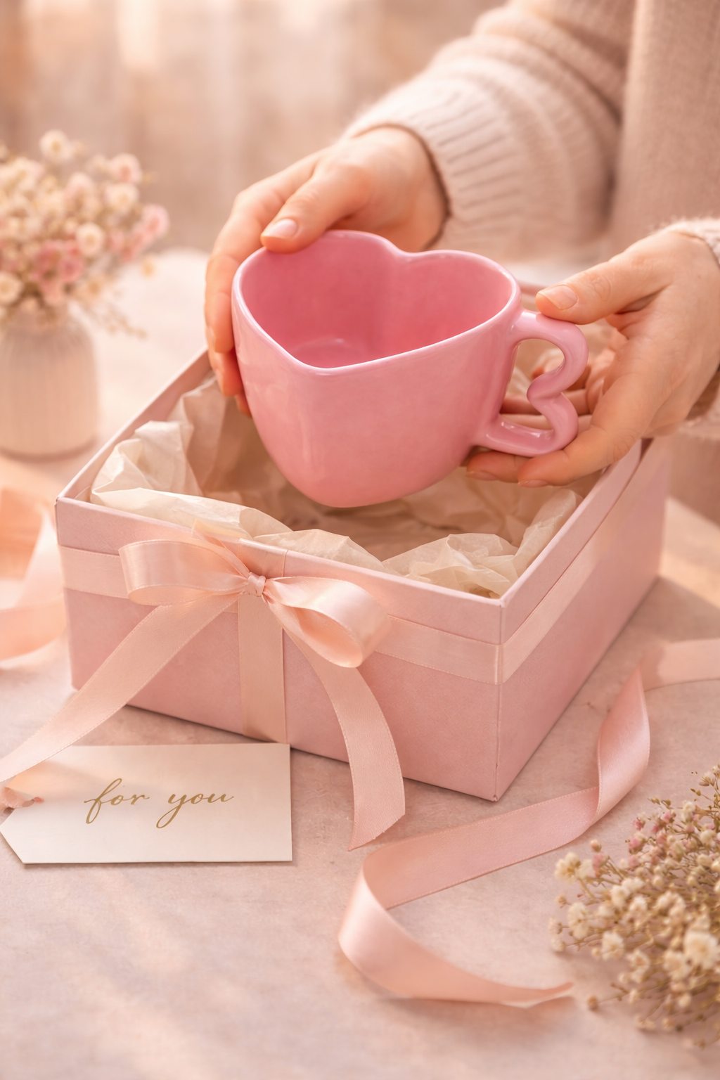 Valentine Blush Heart Mug | Romantic Heart-Shaped Ceramic Mug for Gifting – GupShupCups