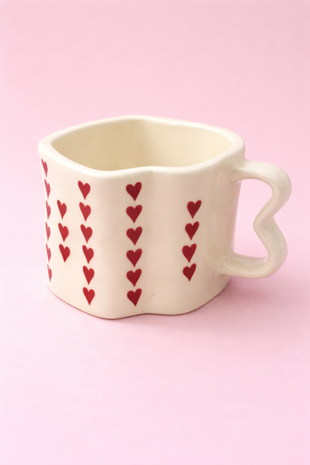 Heart Handle Hug Mug | Handcrafted Ceramic Mug for Chai, Coffee & Cute Gifting by GupShupCups