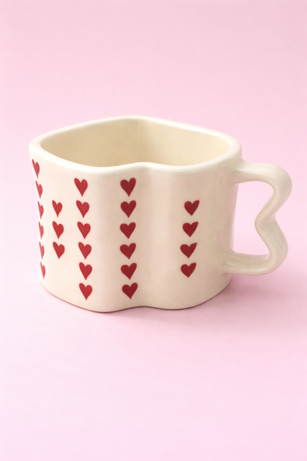 Heart Handle Hug Mug | Handcrafted Ceramic Mug for Chai, Coffee & Cute Gifting by GupShupCups