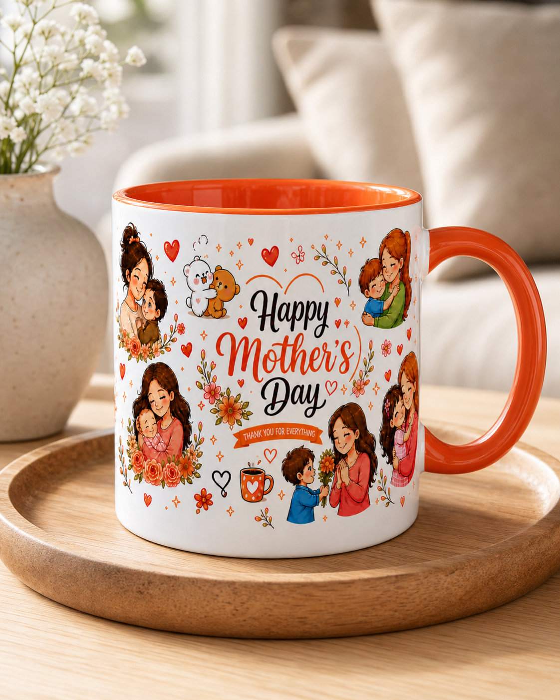 Happy Mother’s Day Mug – Illustrated Ceramic Gift for Mummy