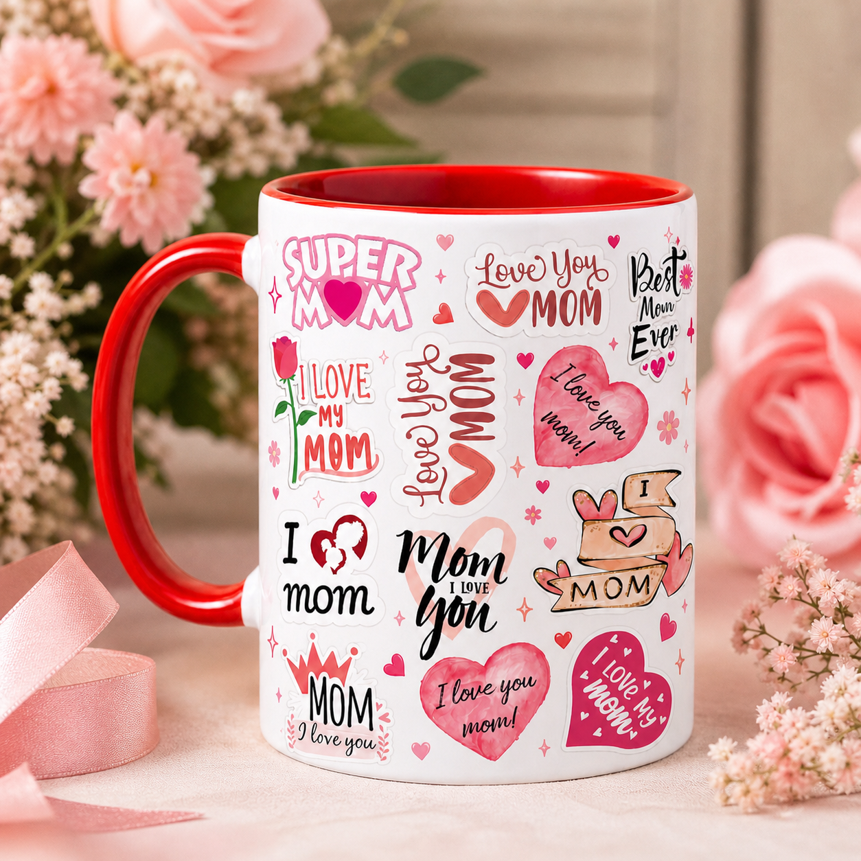 I Love Mom Mug – Best Mom Ever Ceramic Gift Mug