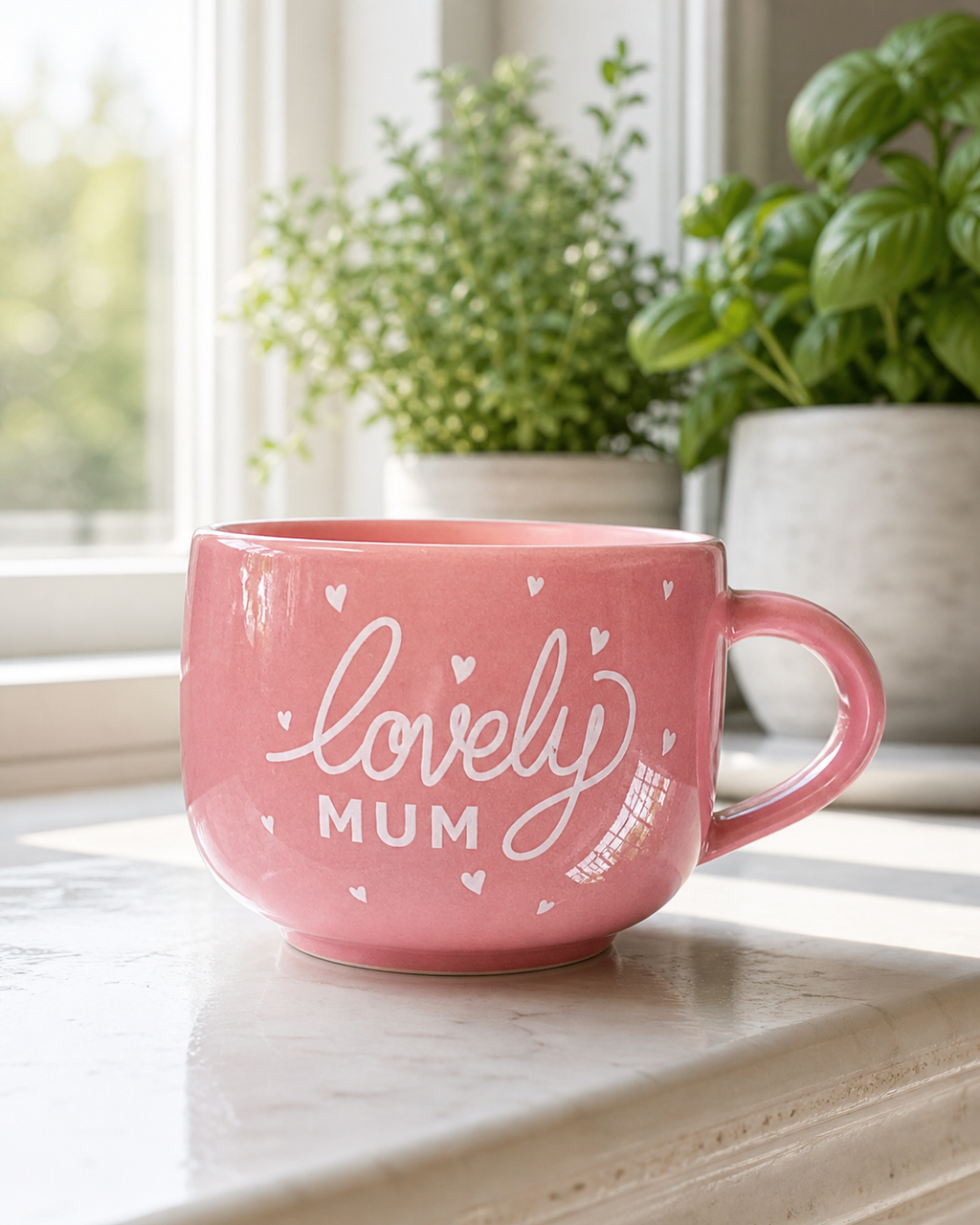 Lovely Mum Mug – Pink Ceramic Gift Mug for Mummy