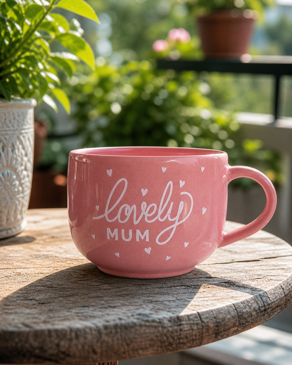 Lovely Mum Mug – Pink Ceramic Gift Mug for Mummy