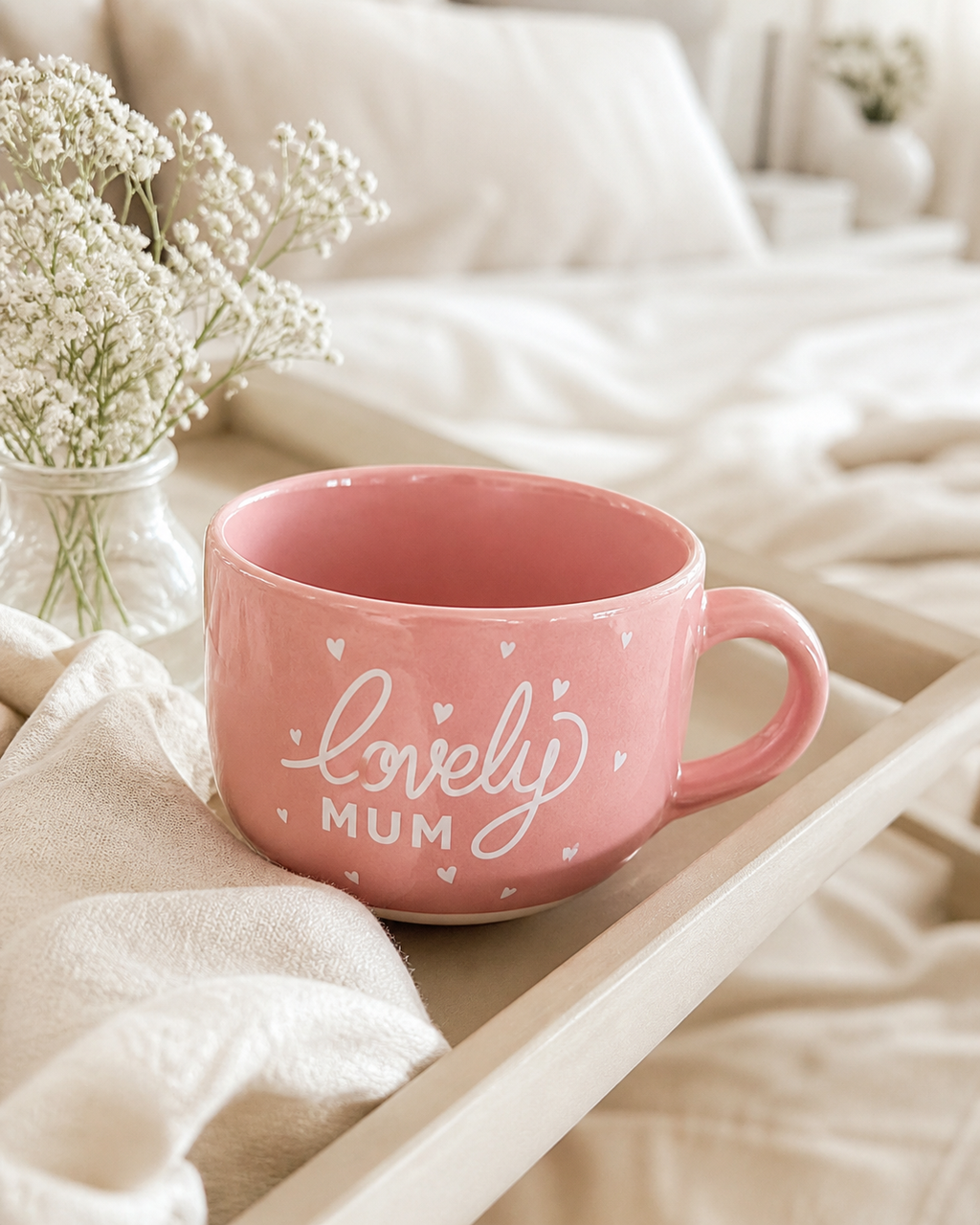 Lovely Mum Mug – Pink Ceramic Gift Mug for Mummy