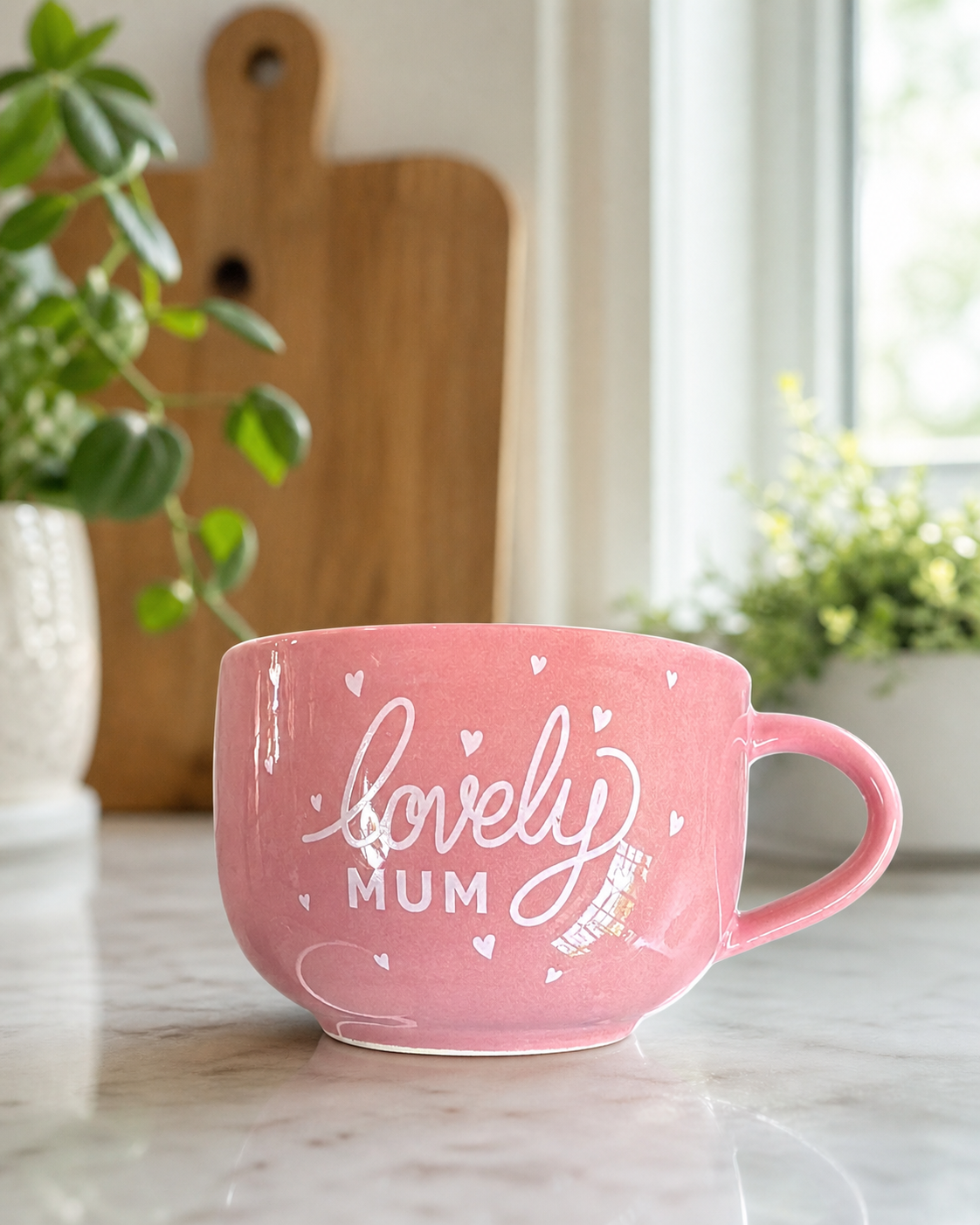 Lovely Mum Mug – Pink Ceramic Gift Mug for Mummy