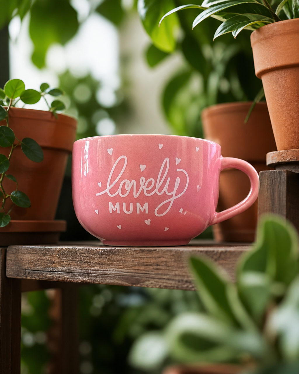 Lovely Mum Mug – Pink Ceramic Gift Mug for Mummy