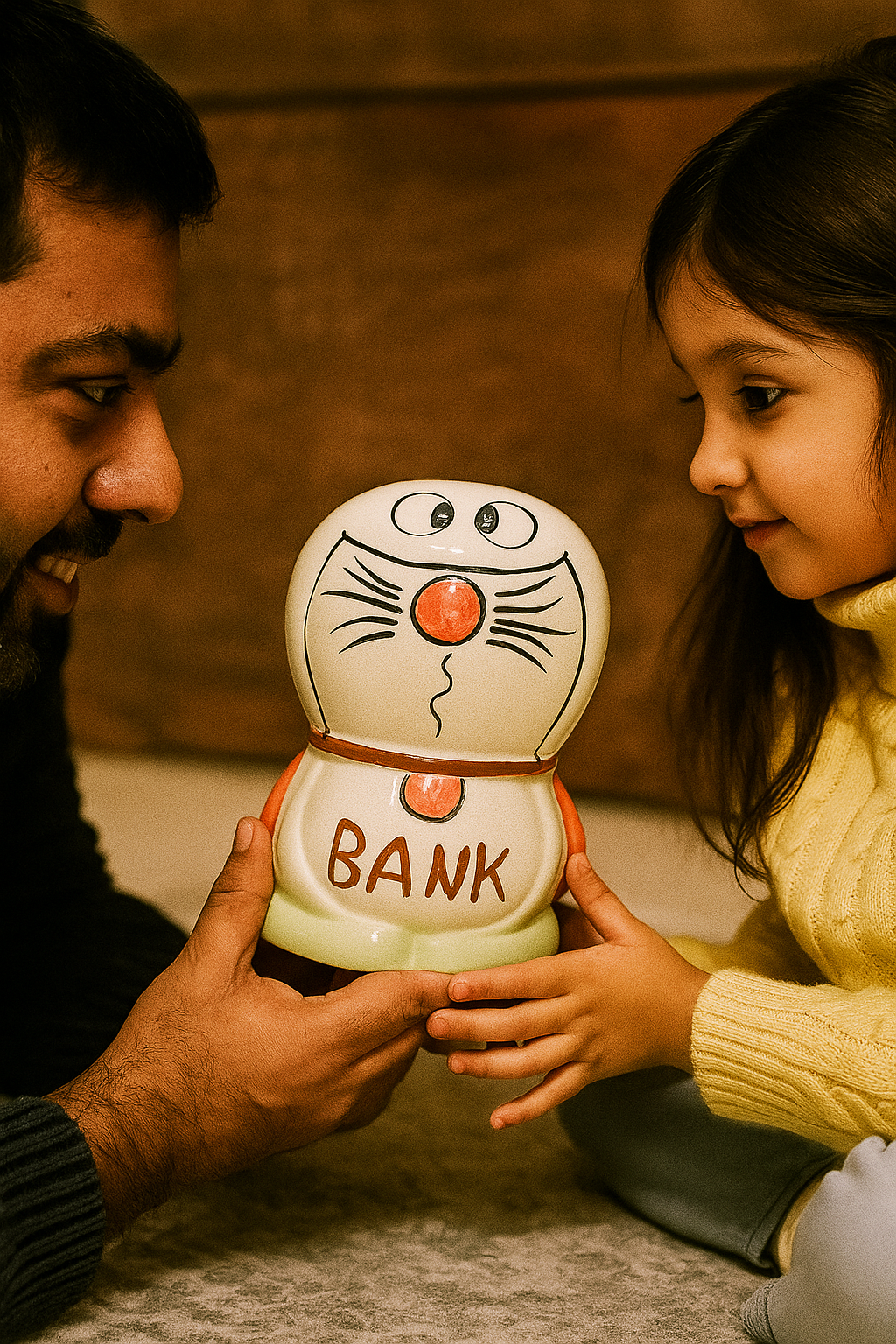 Papa’s Gift of Savings – Reusable Doraemon Ceramic Piggy Bank for Kids 💙