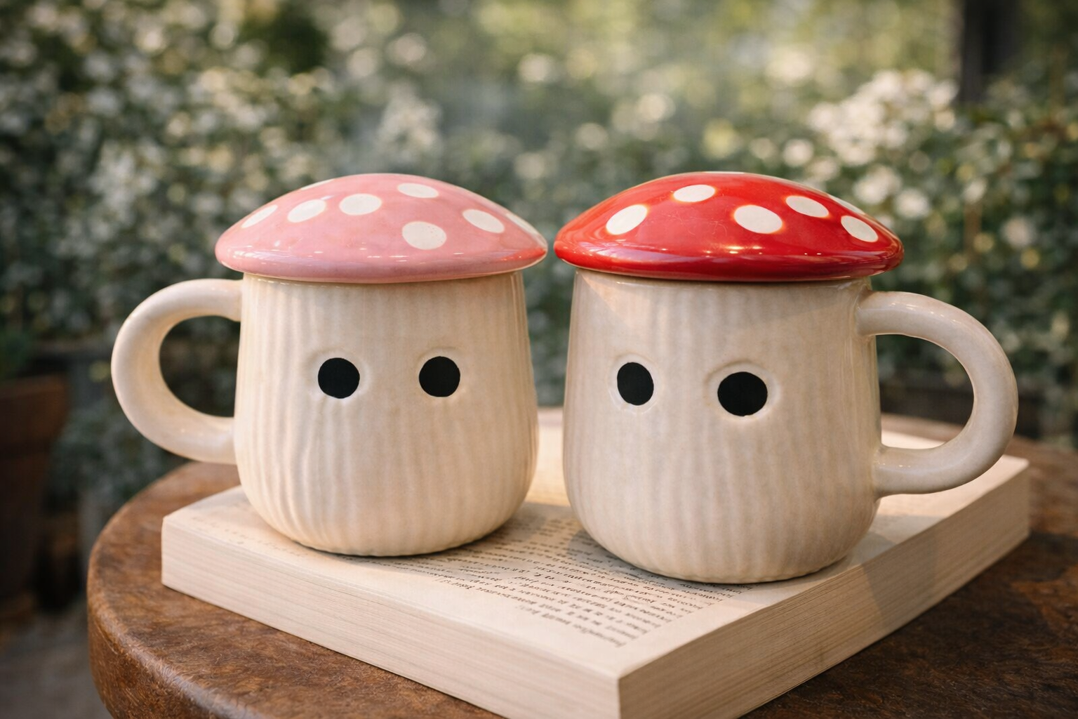 Mushroom Mug Set of 2 – Cute Ceramic Coffee & Tea Mugs for Gifting