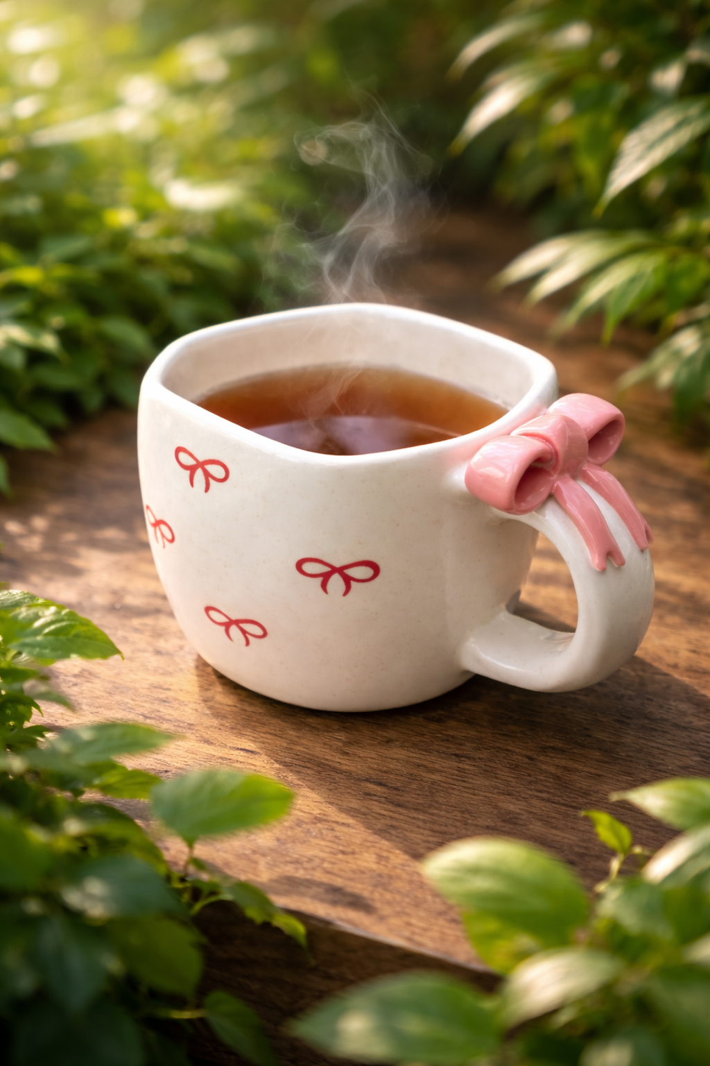 Bow Print Pink Bow Mug – Cute Ceramic Coffee Mug for Gifting