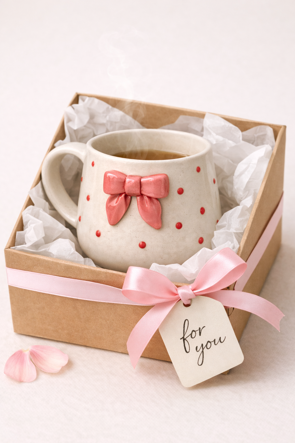 The Bow Hug Mug – Cute Ceramic Gift Mug for Her