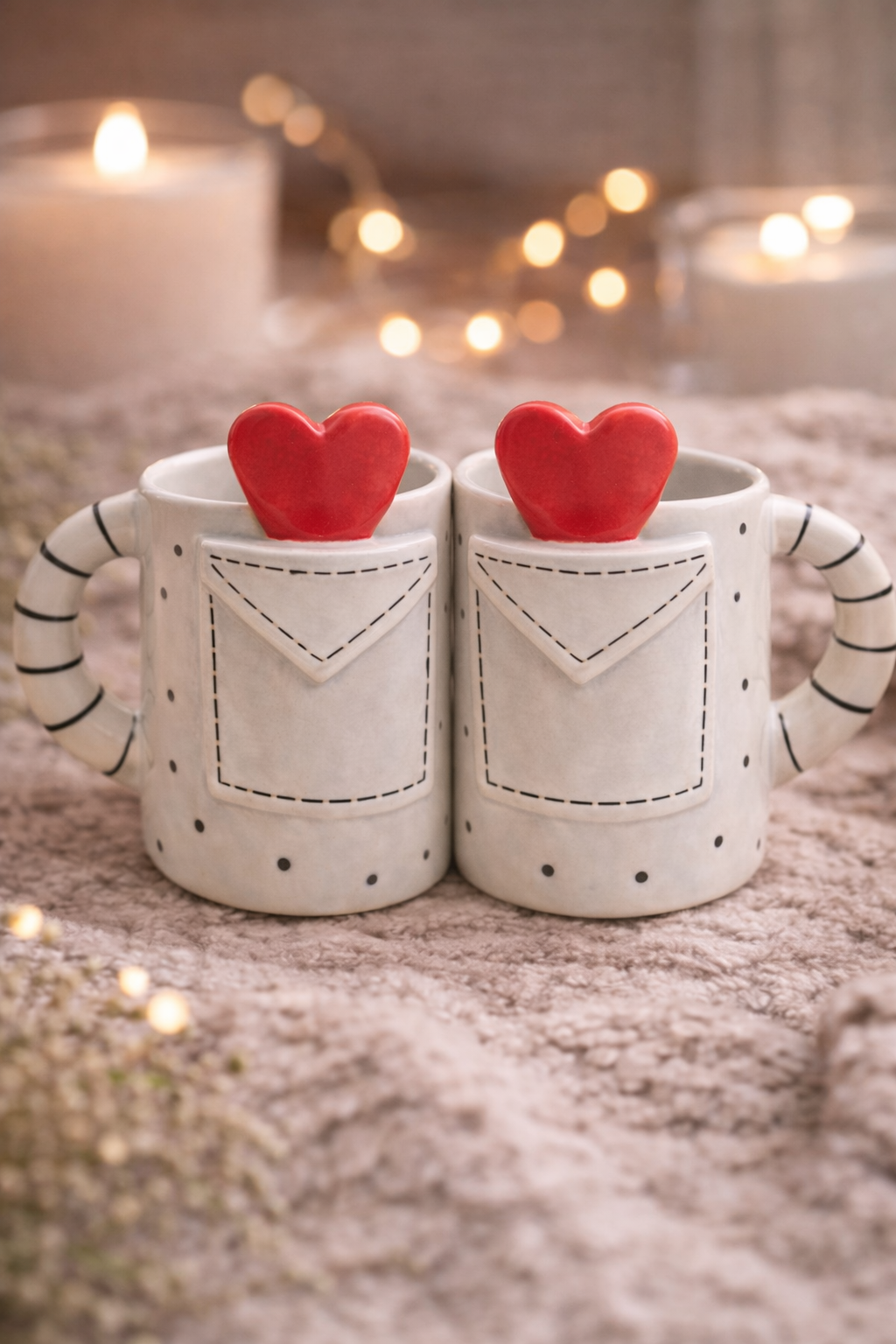 Love Letter Heart Mug Set of 2 – Cute Ceramic Coffee & Tea Mugs for Gifting