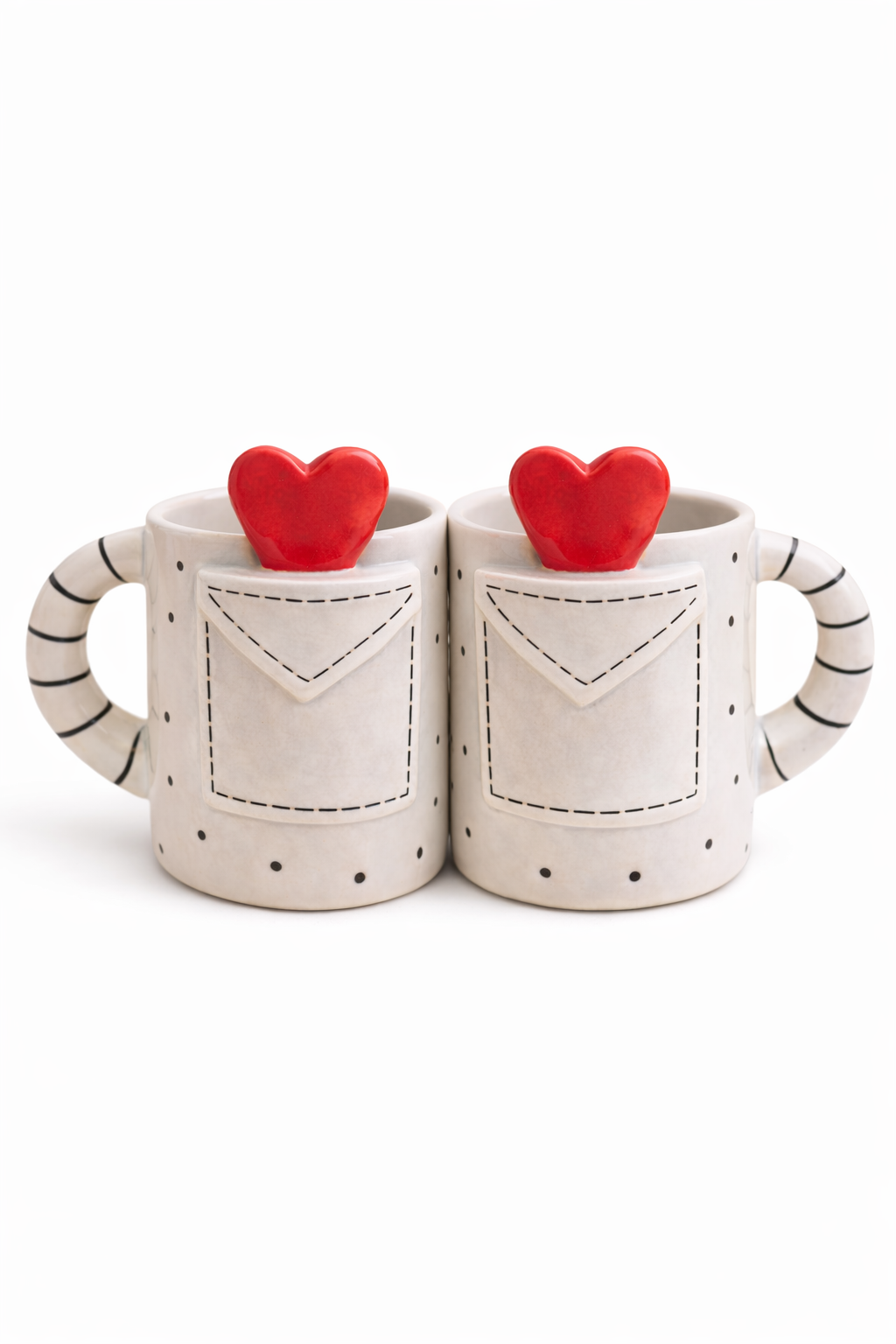 Love Letter Heart Mug Set of 2 – Cute Ceramic Coffee & Tea Mugs for Gifting