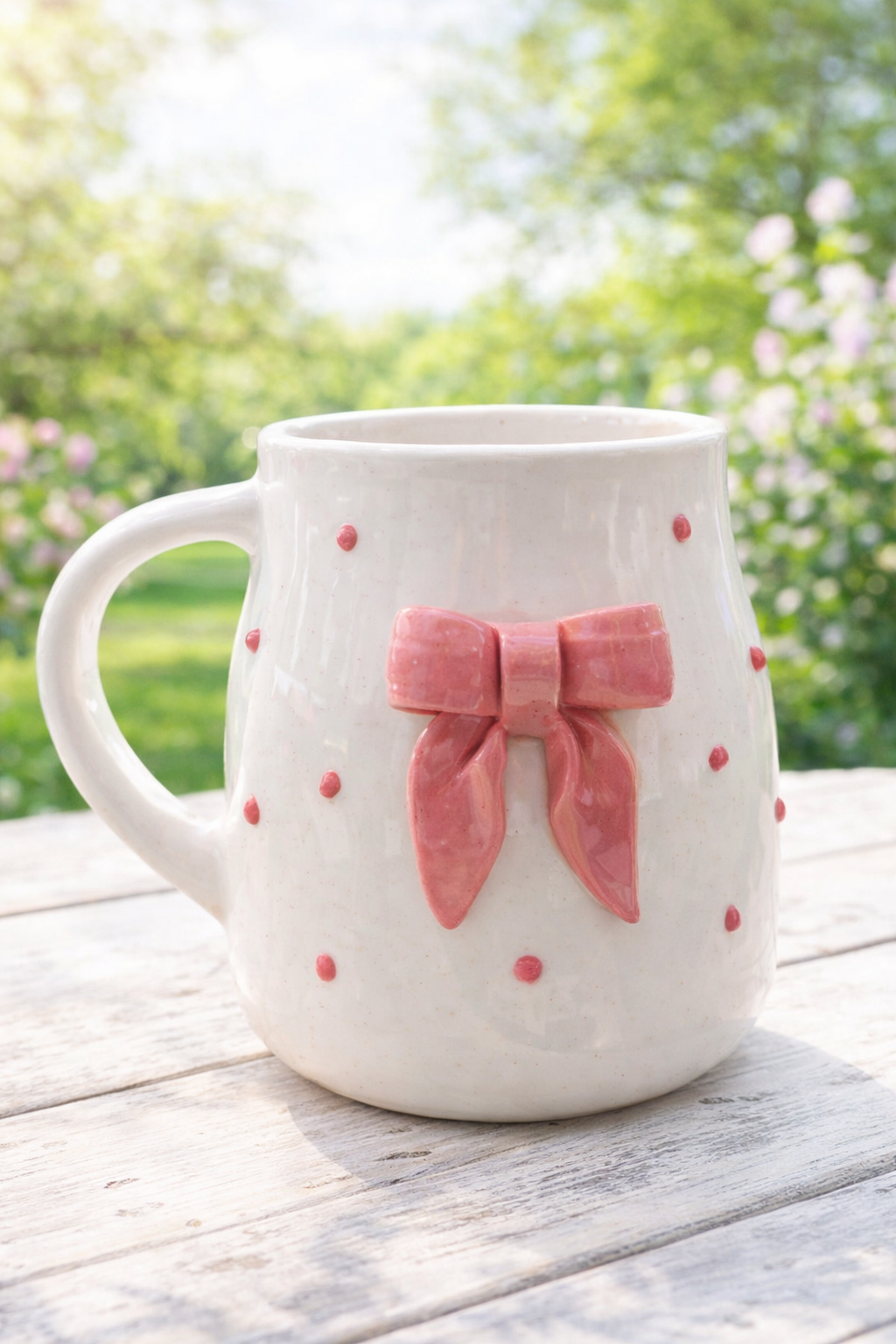 Pink Bow Mug – Cute Ceramic Tea & Coffee Mug for Gifting