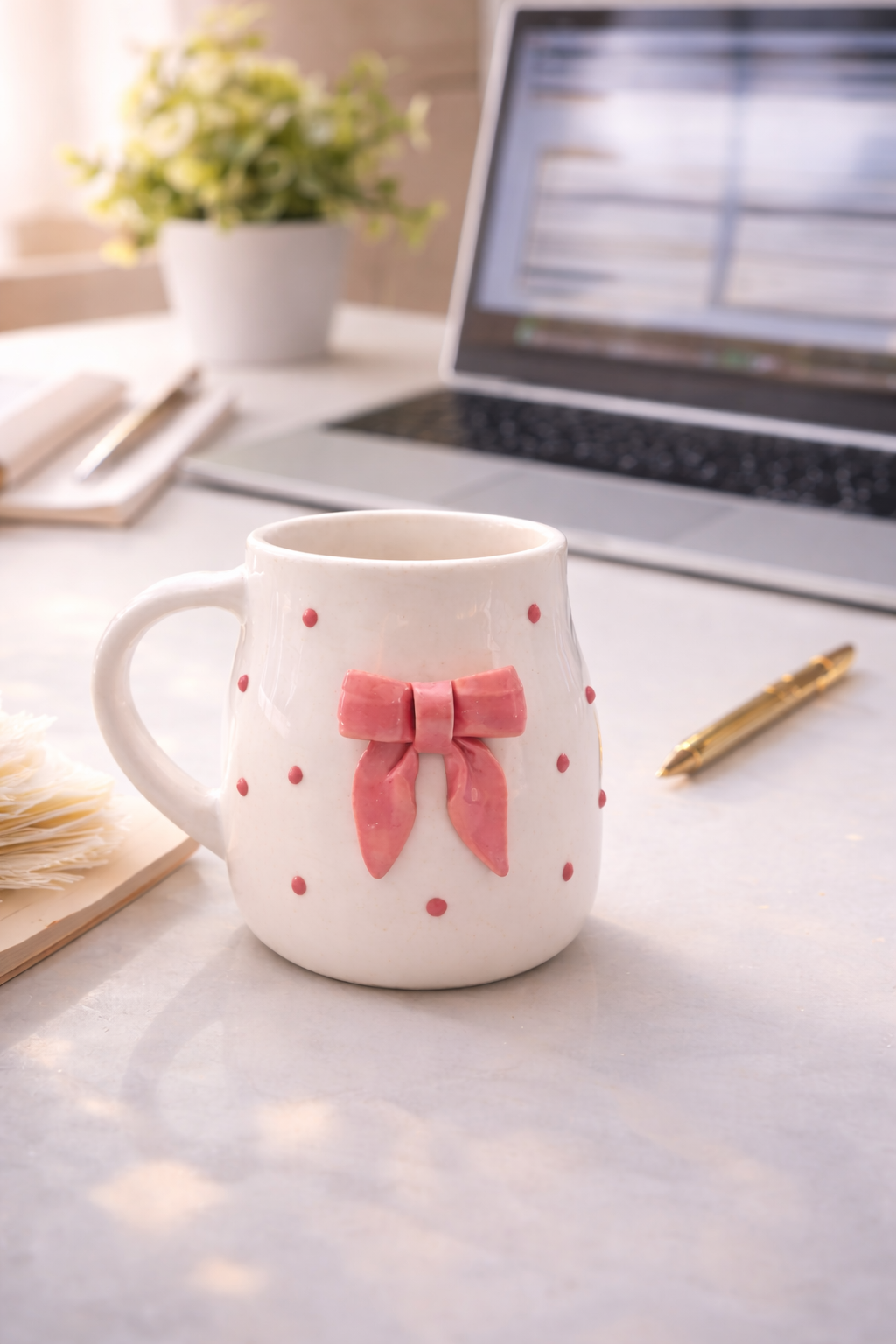 Pink Bow Mug – Cute Ceramic Tea & Coffee Mug for Gifting