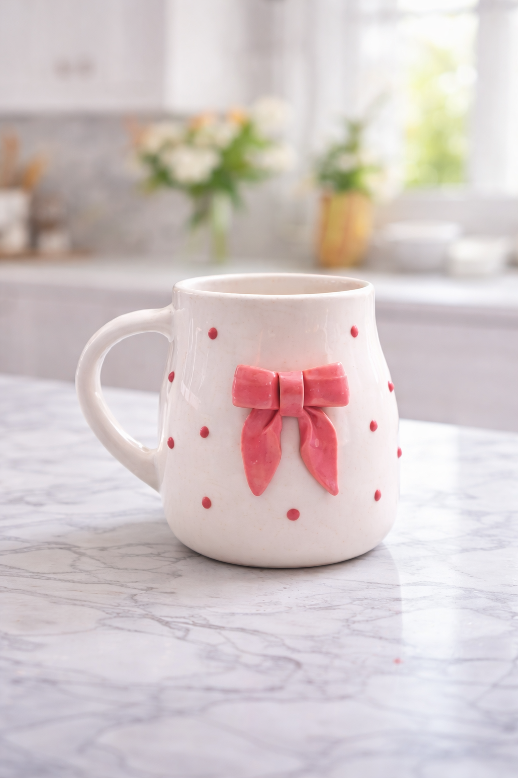 Pink Bow Mug – Cute Ceramic Tea & Coffee Mug for Gifting