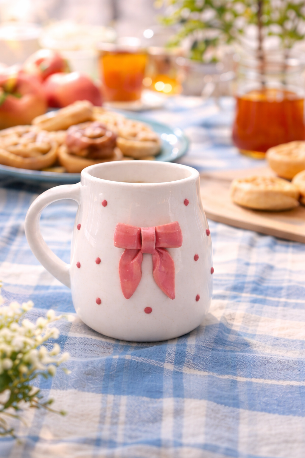 Pink Bow Mug – Cute Ceramic Tea & Coffee Mug for Gifting