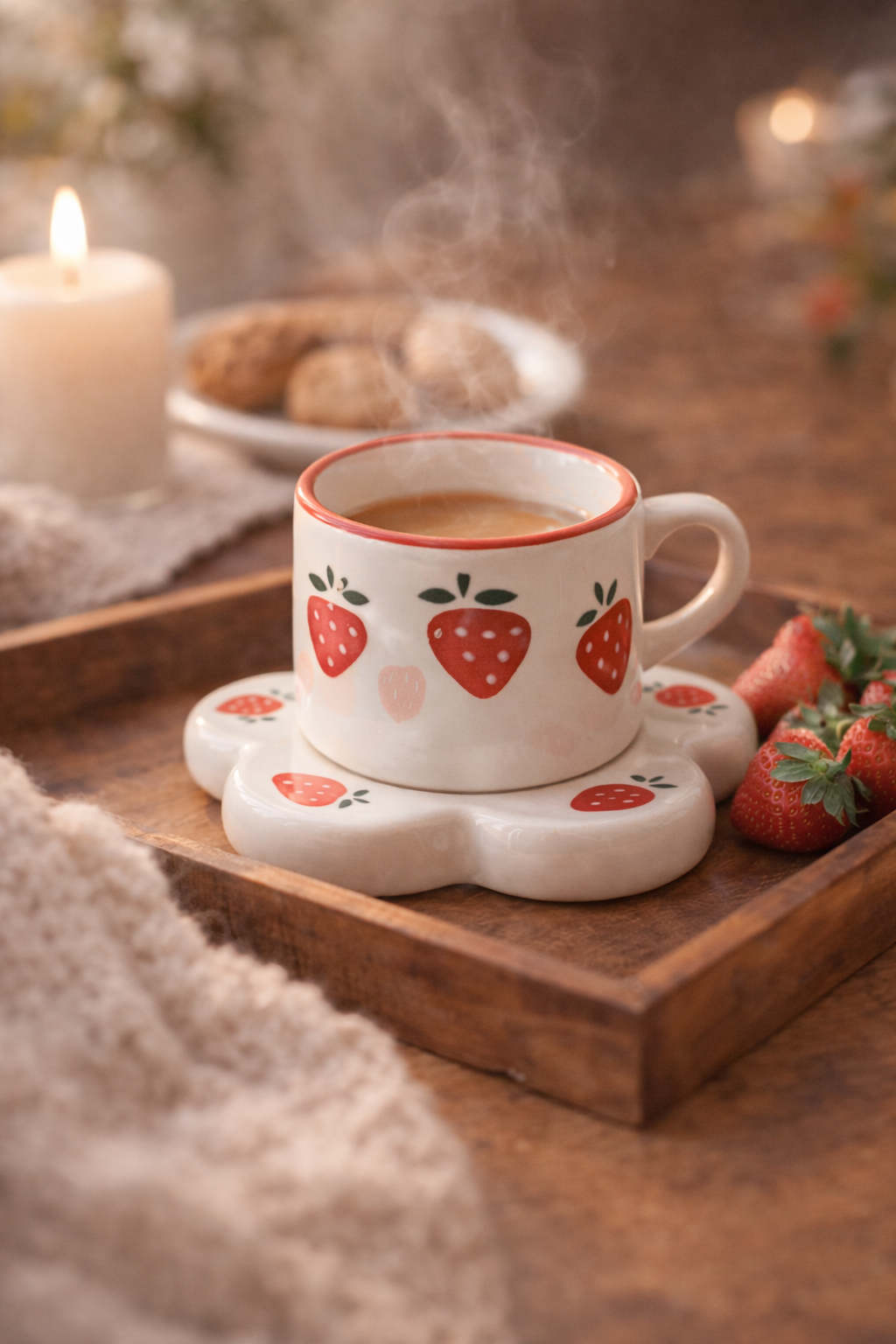Strawberry Mug & Coaster Set | Cute Valentine Gift – GupShupCups