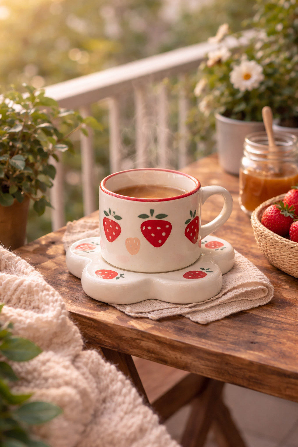Strawberry Mug & Coaster Set | Cute Valentine Gift – GupShupCups