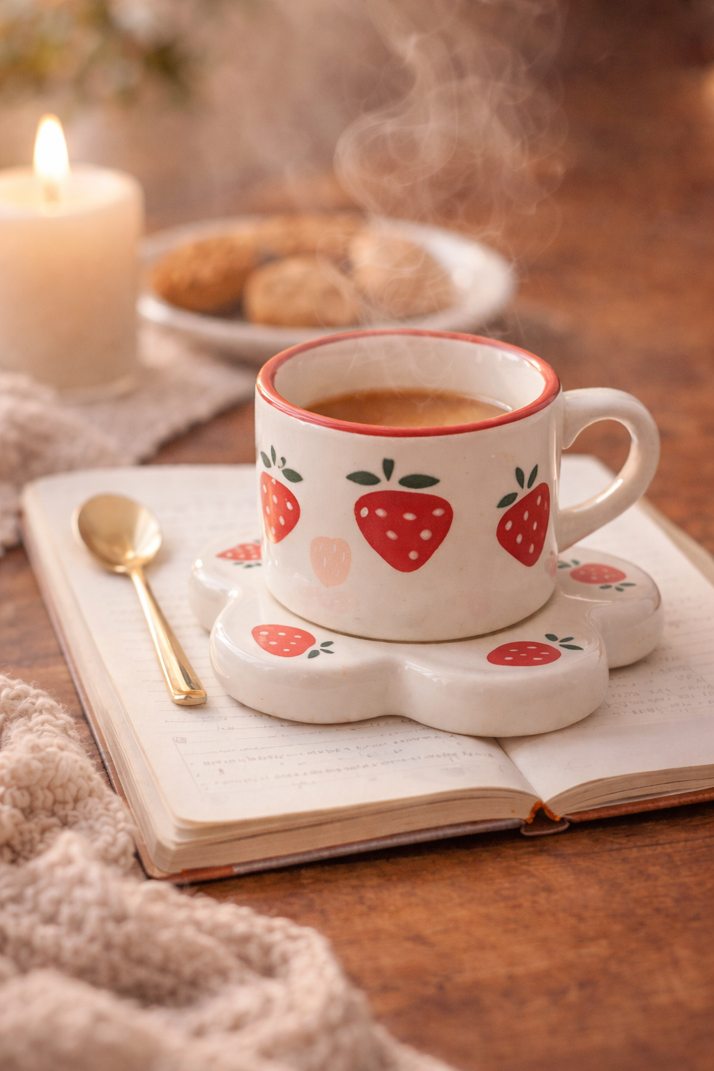 Strawberry Mug & Coaster Set | Cute Valentine Gift – GupShupCups