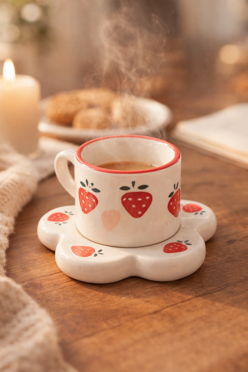 Strawberry Mug & Coaster Set | Cute Valentine Gift – GupShupCups