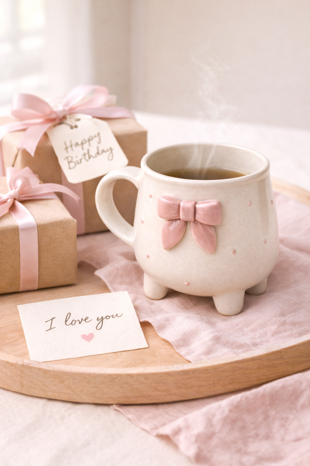 Valentine Couple Bow Hug Mug Set | Handcrafted Ceramic Mugs for Couples by GupShupCups