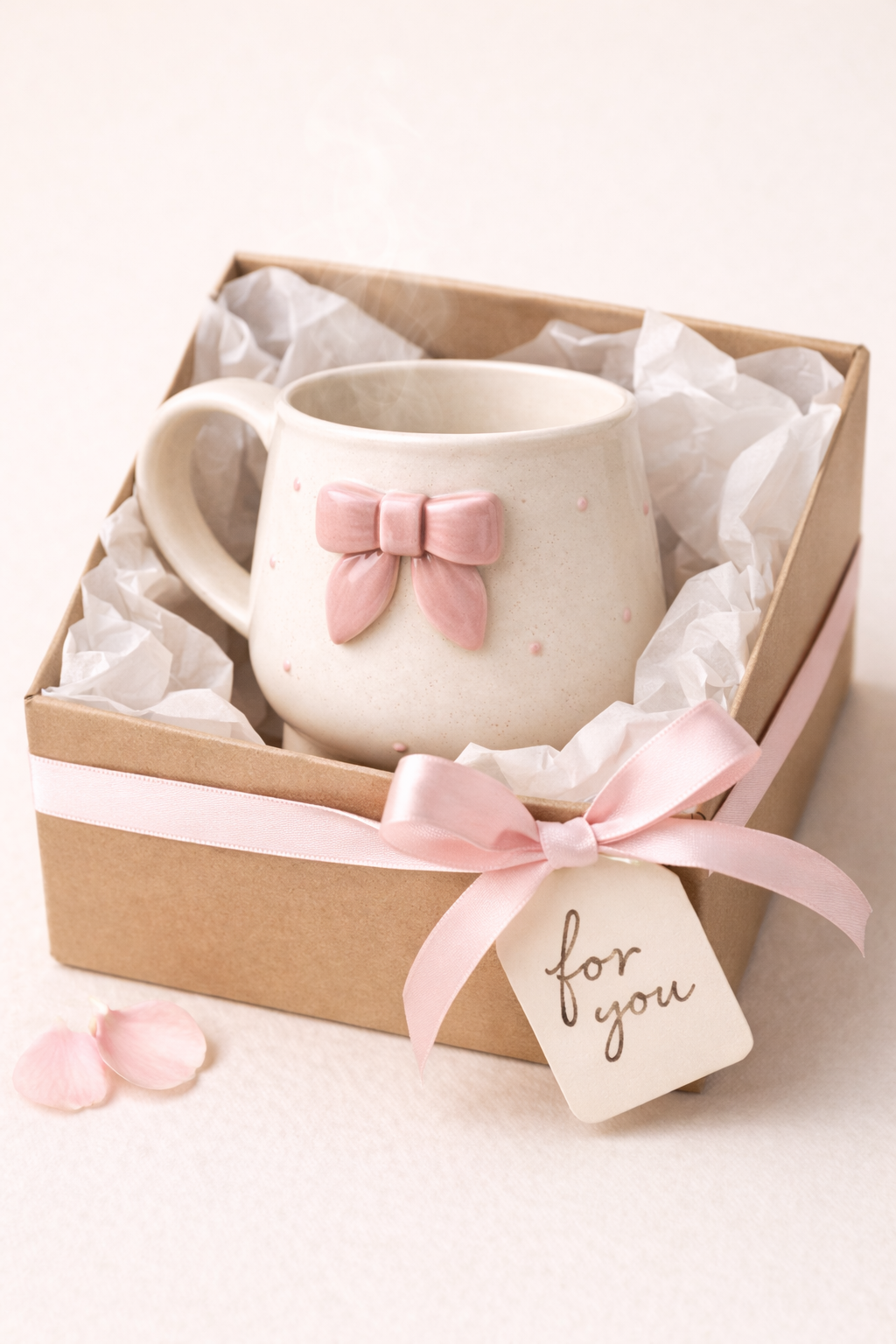 Valentine Couple Bow Hug Mug Set | Handcrafted Ceramic Mugs for Couples by GupShupCups