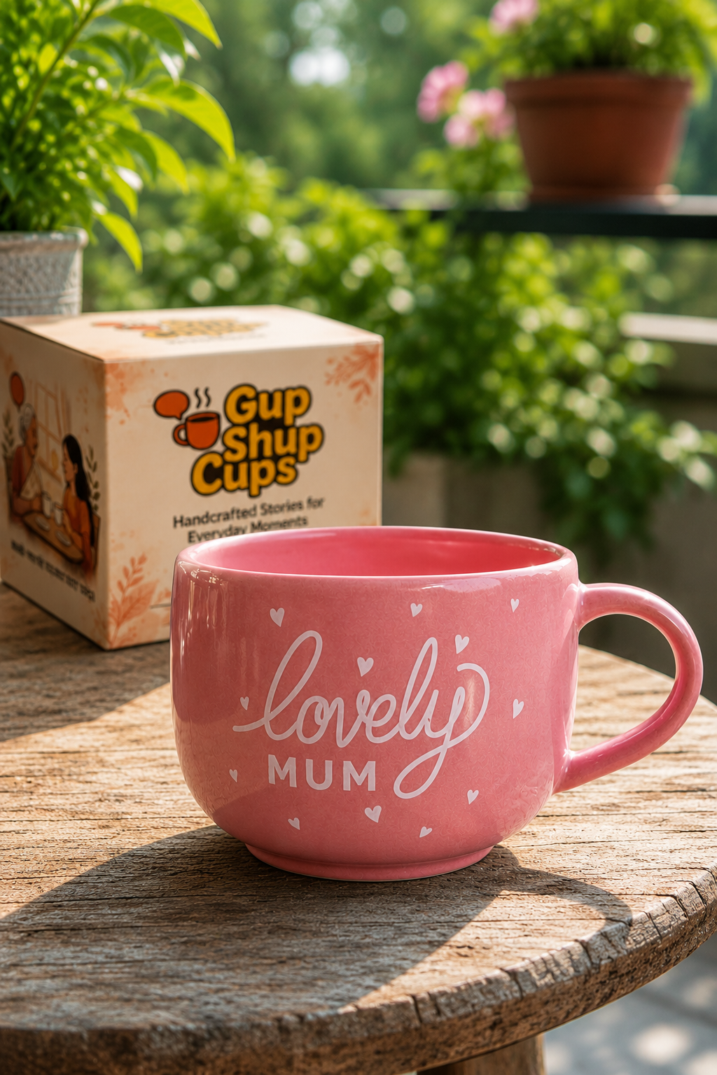 Lovely Mum Mug with GupShupCups packaging