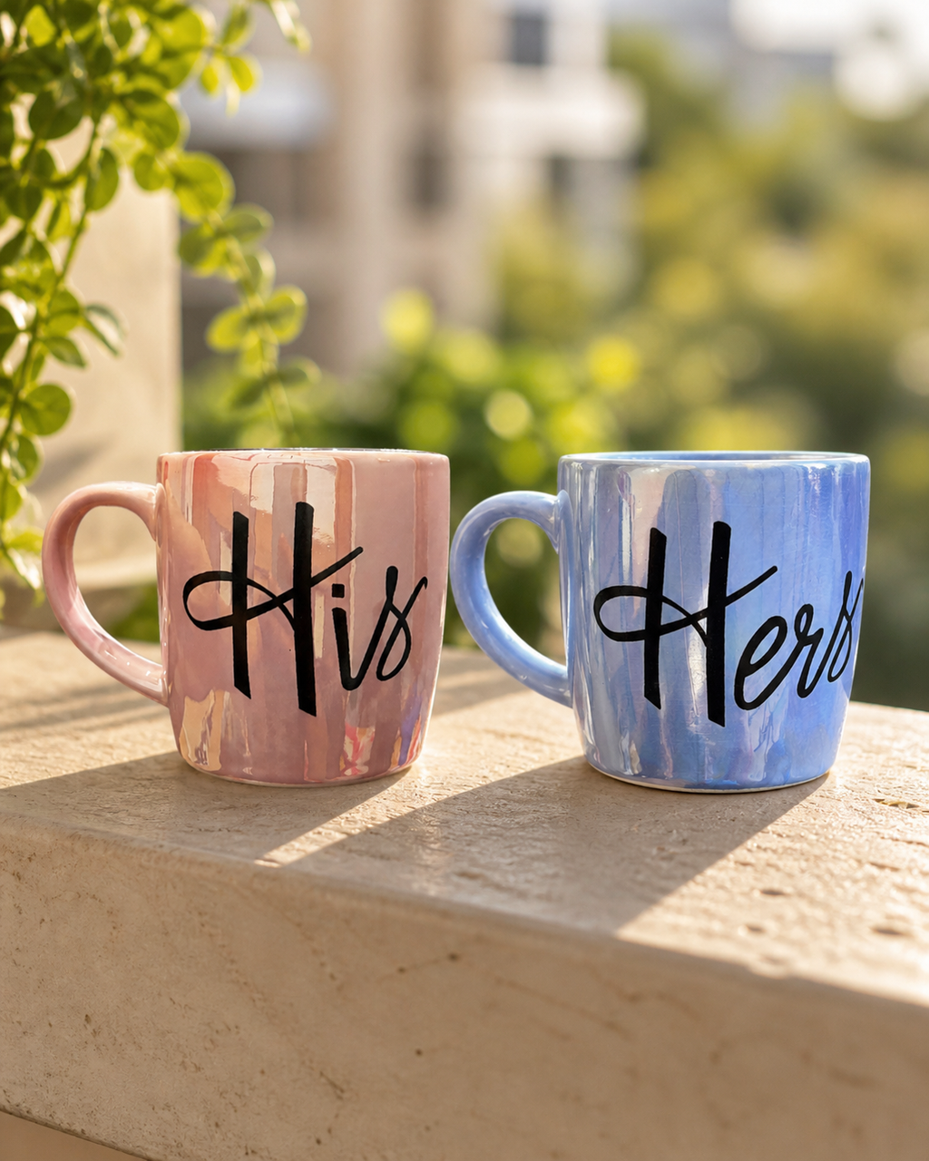 His & Hers Couple Mug Set – Ceramic Mug Set of 2