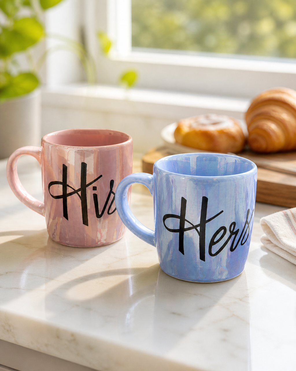 His & Hers Couple Mug Set – Ceramic Mug Set of 2
