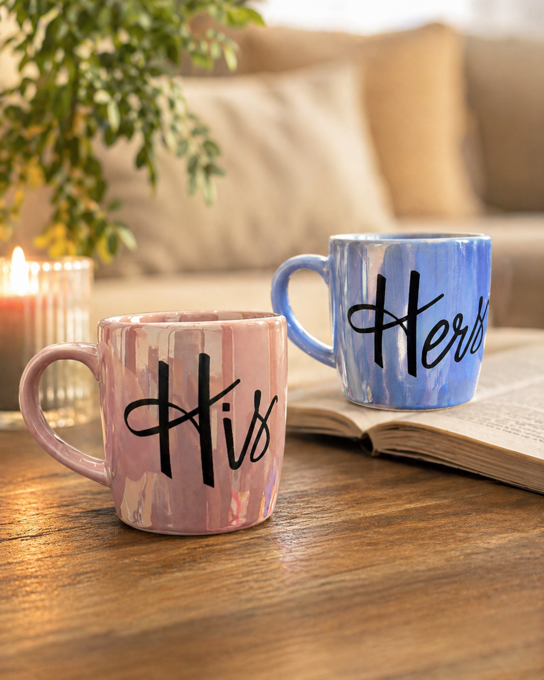 His & Hers Couple Mug Set – Ceramic Mug Set of 2