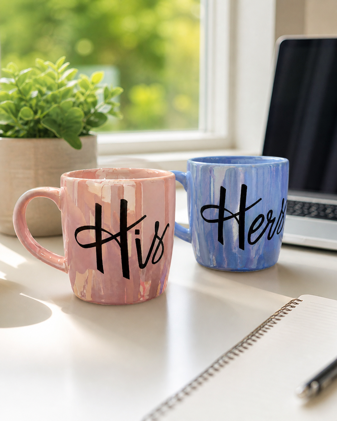 His & Hers Couple Mug Set – Ceramic Mug Set of 2